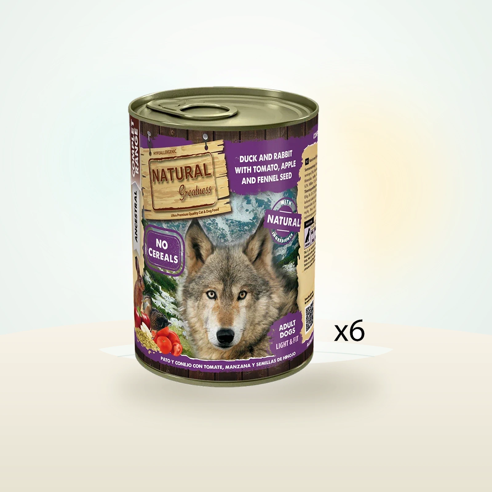 Natural Greatness Duck Rabbit Tomato Apple & Fennel Seed Recipe Hypoallergenic Complete Wet Dog Food