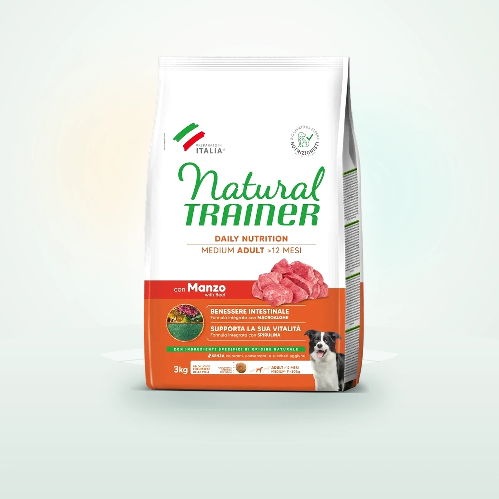 Natural Trainer Daily Nutrition Medium Adult con Manzo