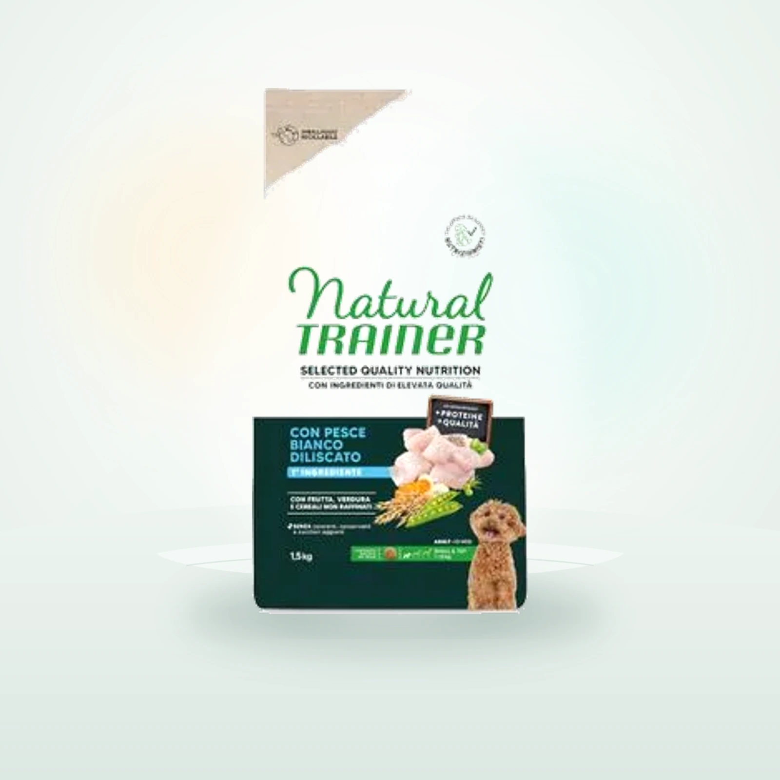 Natural Trainer Nutrition de qualité sélectionnée Adult Small & Toy poisson blanc