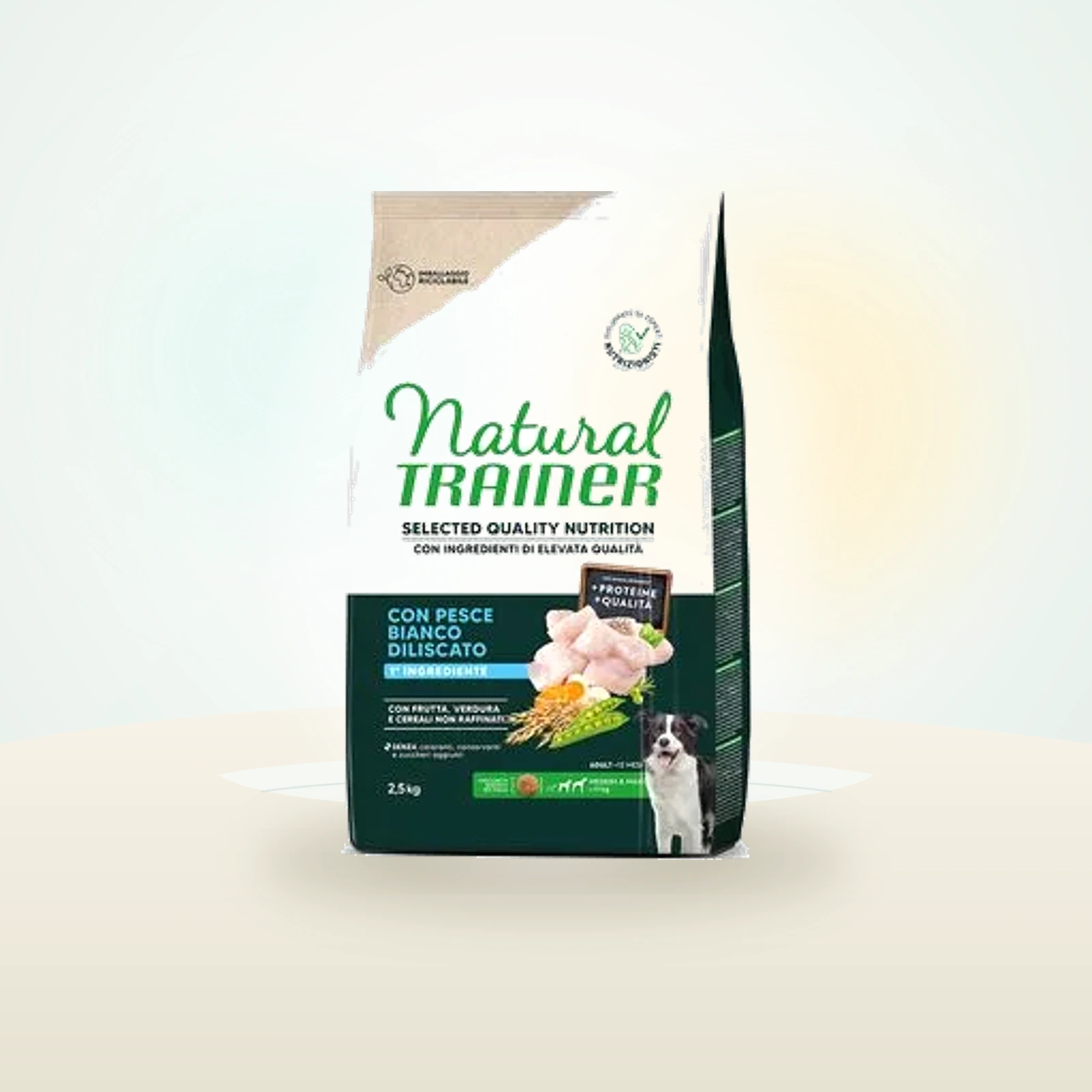 Natural Trainer Selected Quality Nutrition Adult Medium & Maxi Hvid Fisk