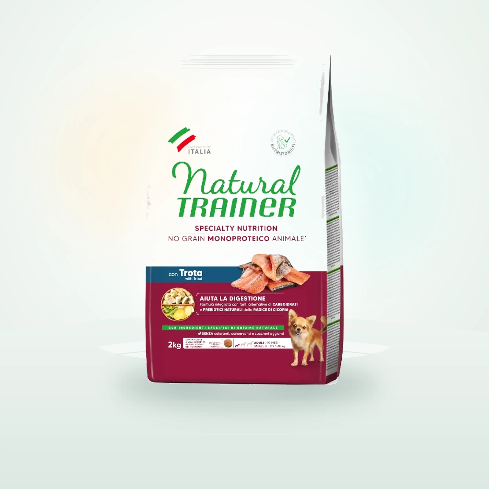 Natural Trainer Small & Toy Sensitive No Grain Monoproteico Trucha pienso