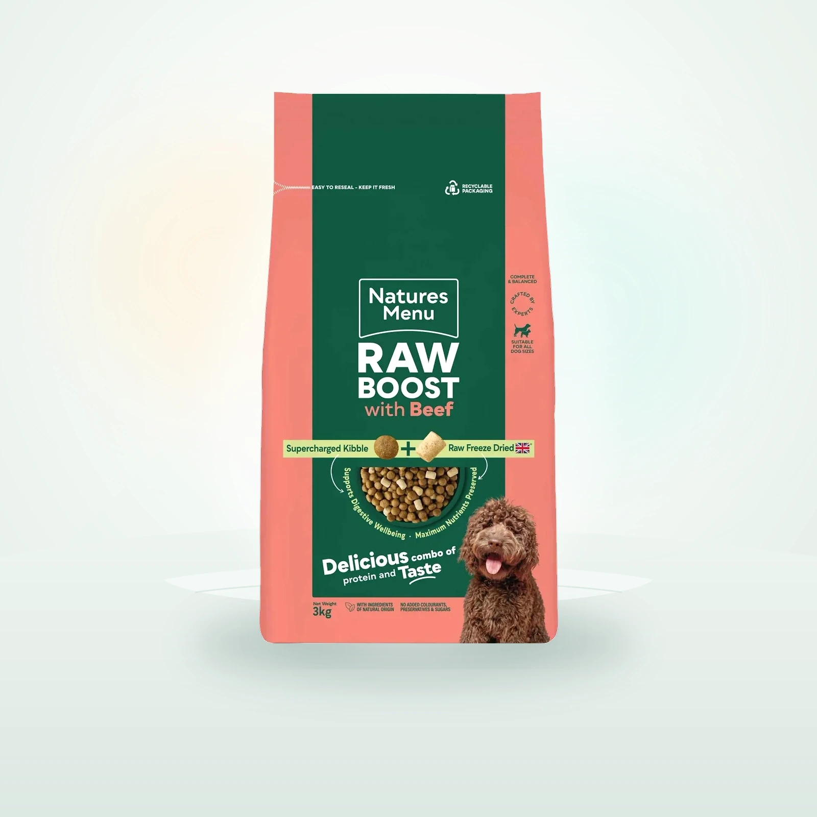 Nature's Menu Raw Boost Adult Dog Dry Food - Beef