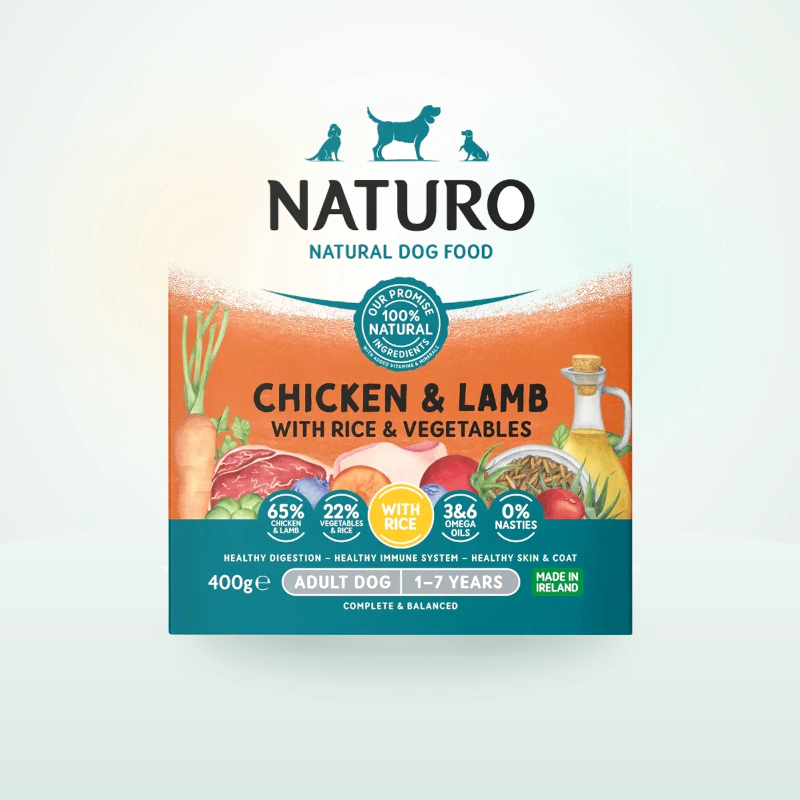 Naturo Adult Dog Chicken and Lamb with Rice and Vegetables Wet Food
