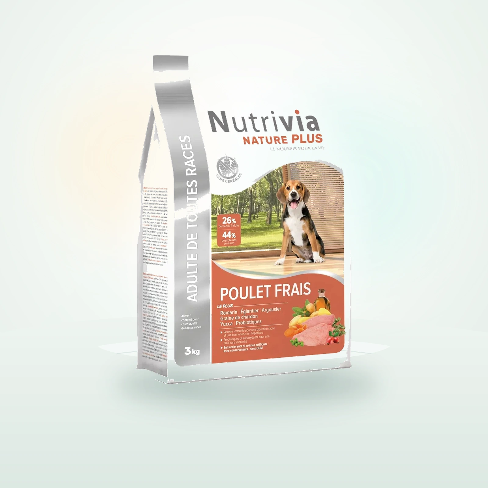 Nutrivia Nature Plus Croquettes Naturelles au Poulet Frais Adulte de Toutes Races