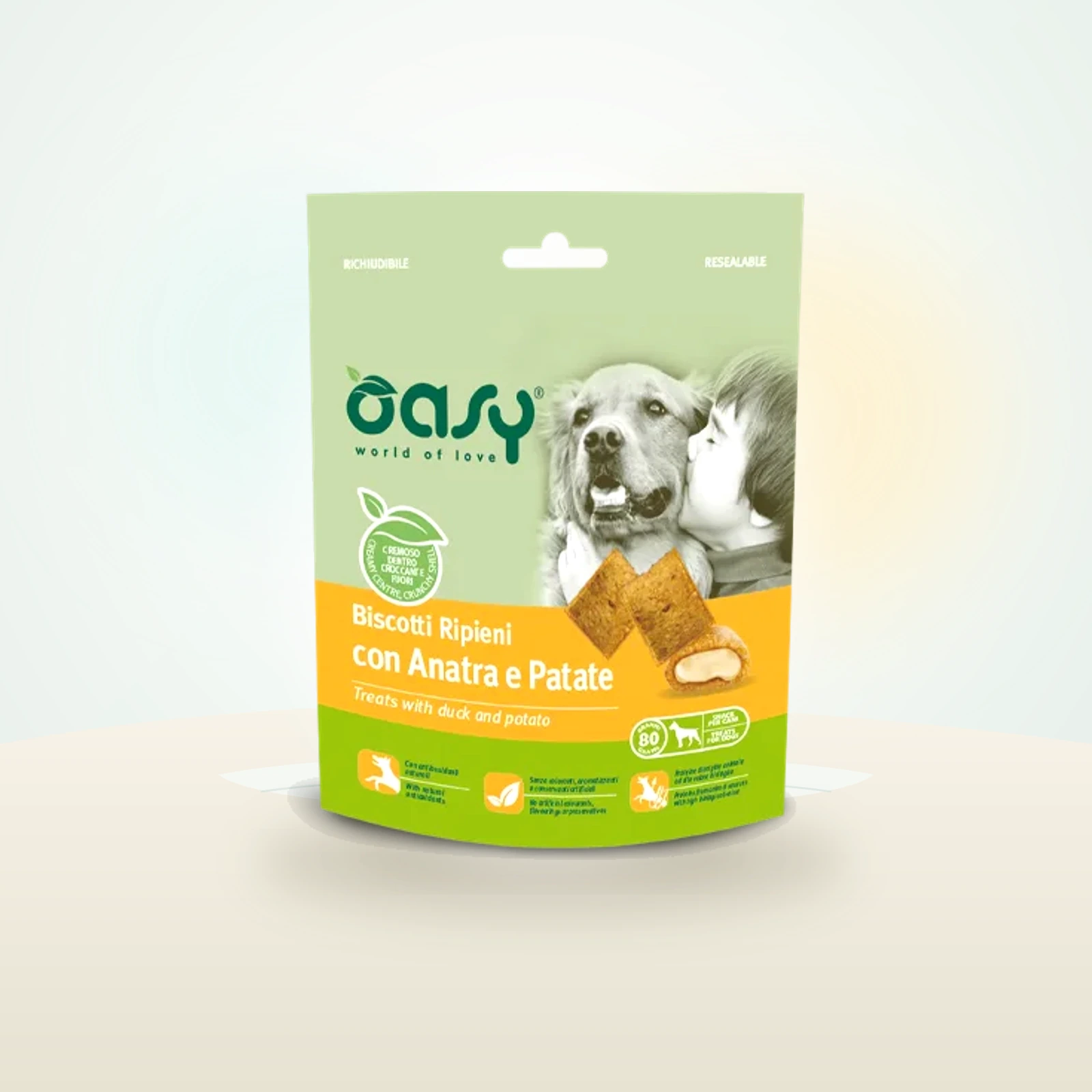 Oasy Biscotti ripieni con Anatra e patate