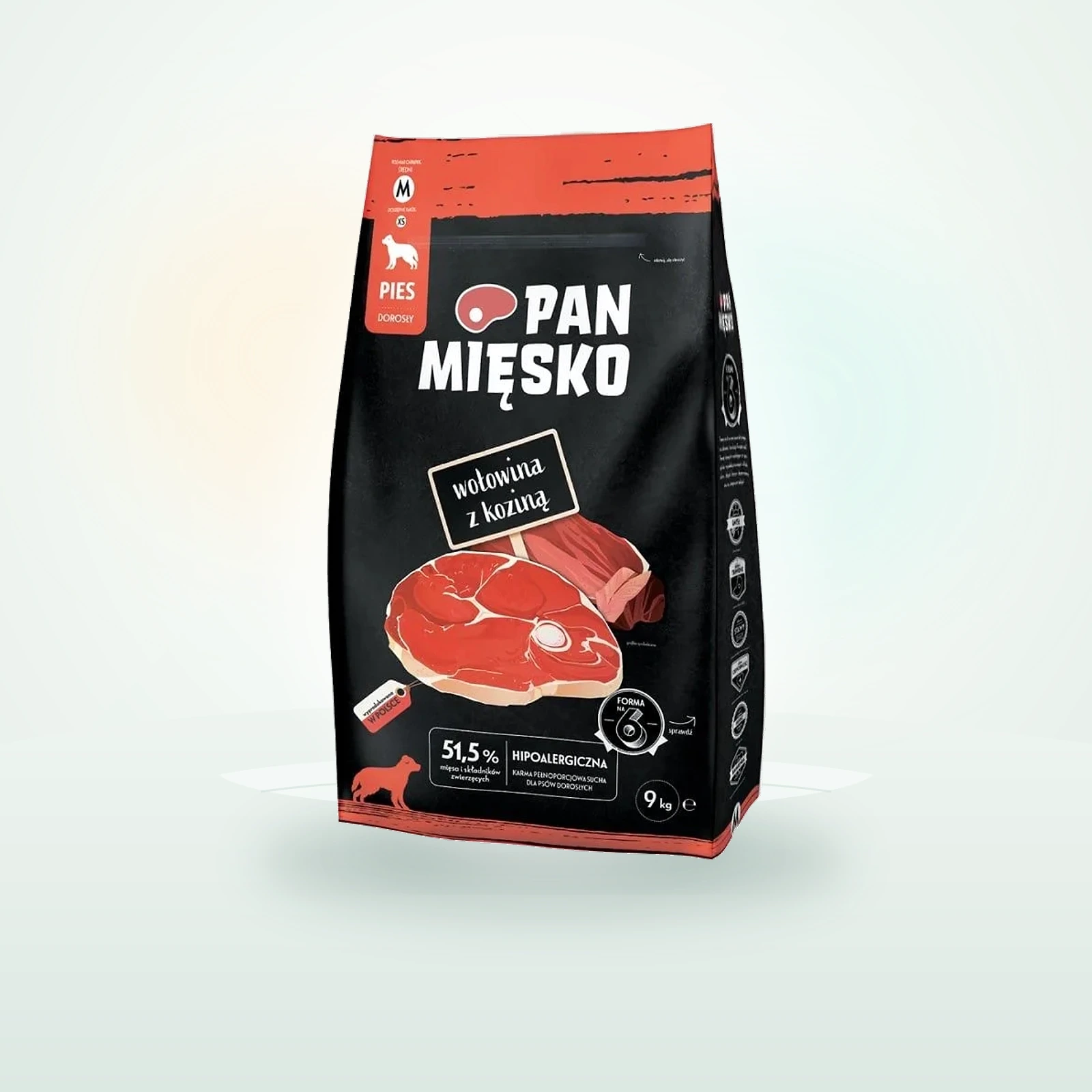 PAN MIĘSKO Wołowina z koziną dla psów chrupki M