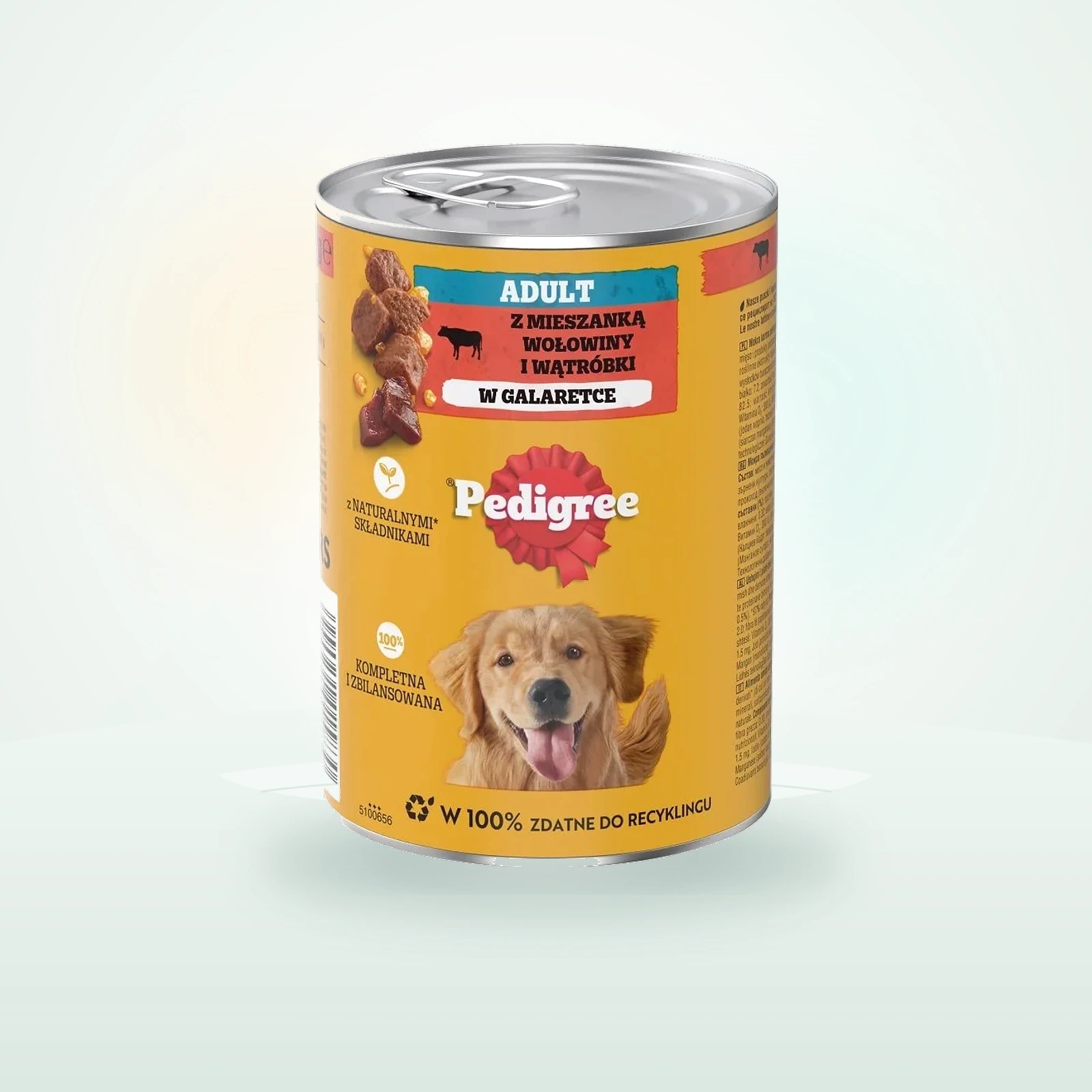Pedigree Adult puszka mokra karma pełnoporcjowa dla dorosłych psów, z mieszanką wołowiny i wątróbki, w galaretce