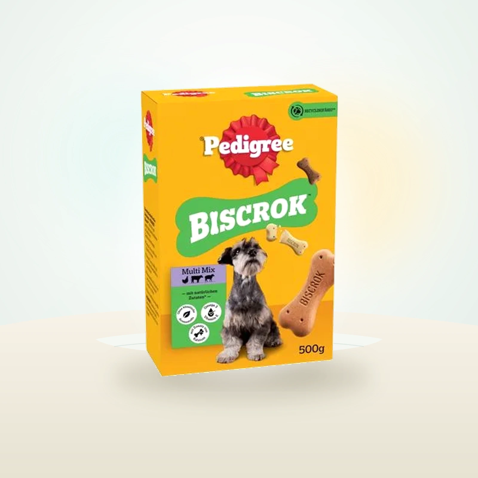 Pedigree Biscrok, 3 makua