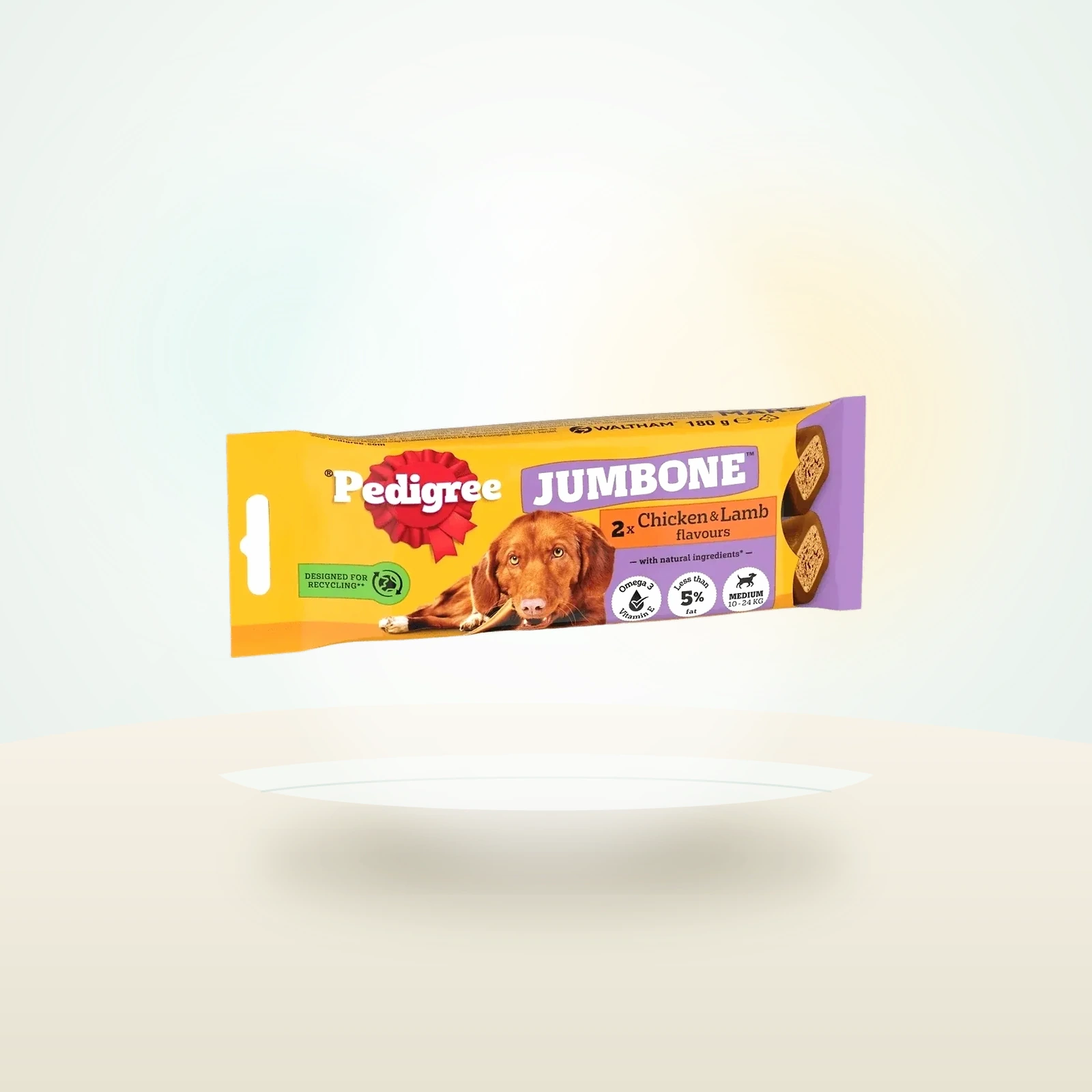 Pedigree JUMBONE Medium Dog Treats Chicken and Lamb 2 Chews