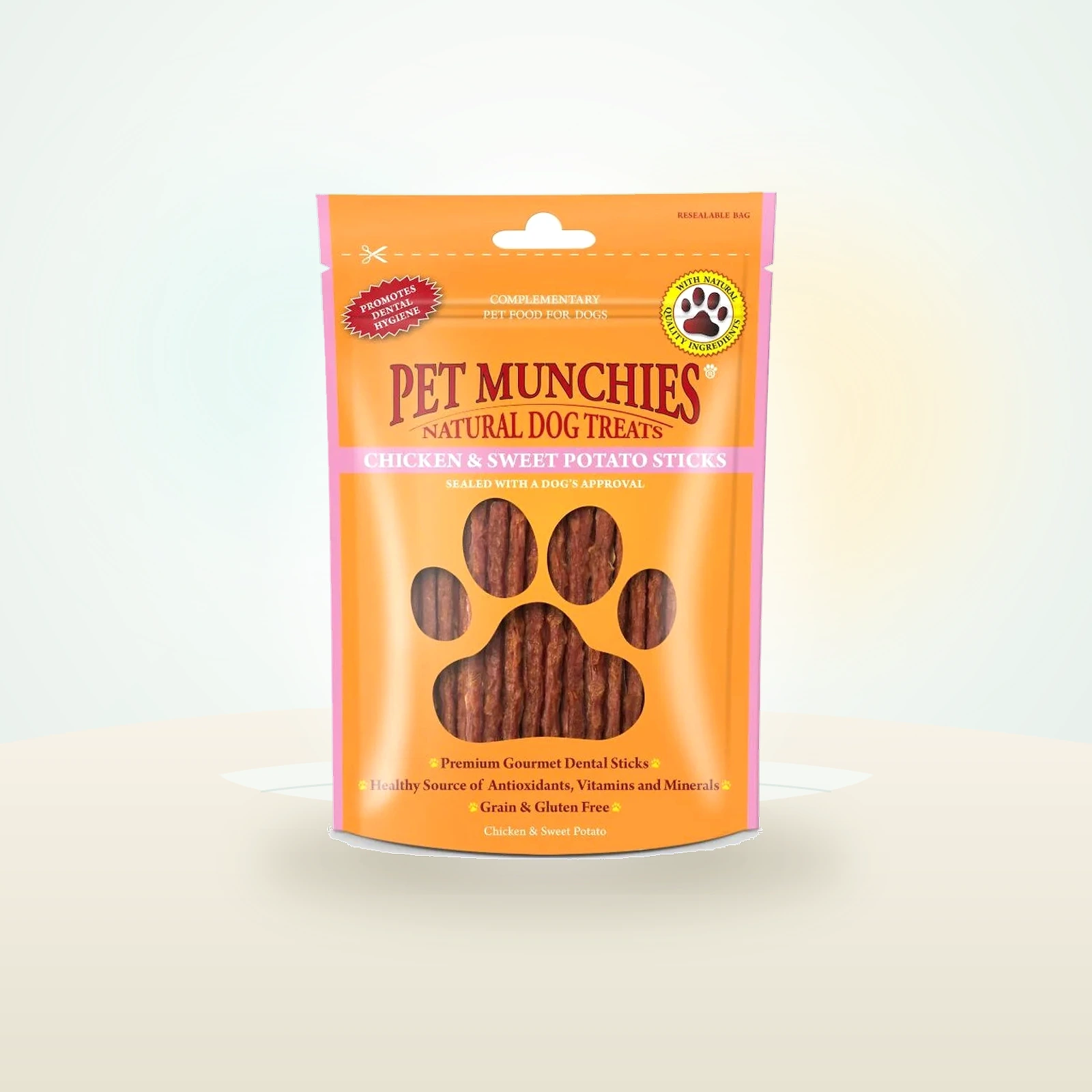 Pet Munchies Natural Chicken & Sweet Potato Dental Treats for Dogs