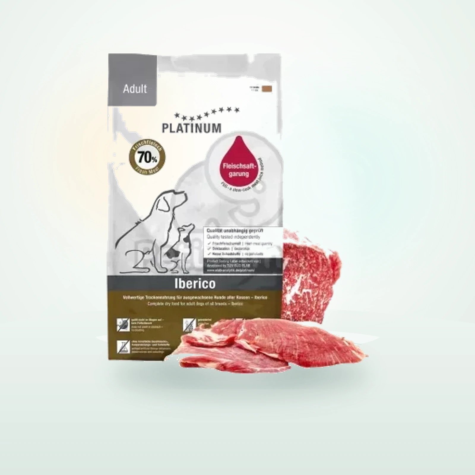 Platinum Iberico + Greens száraz kutyatáp