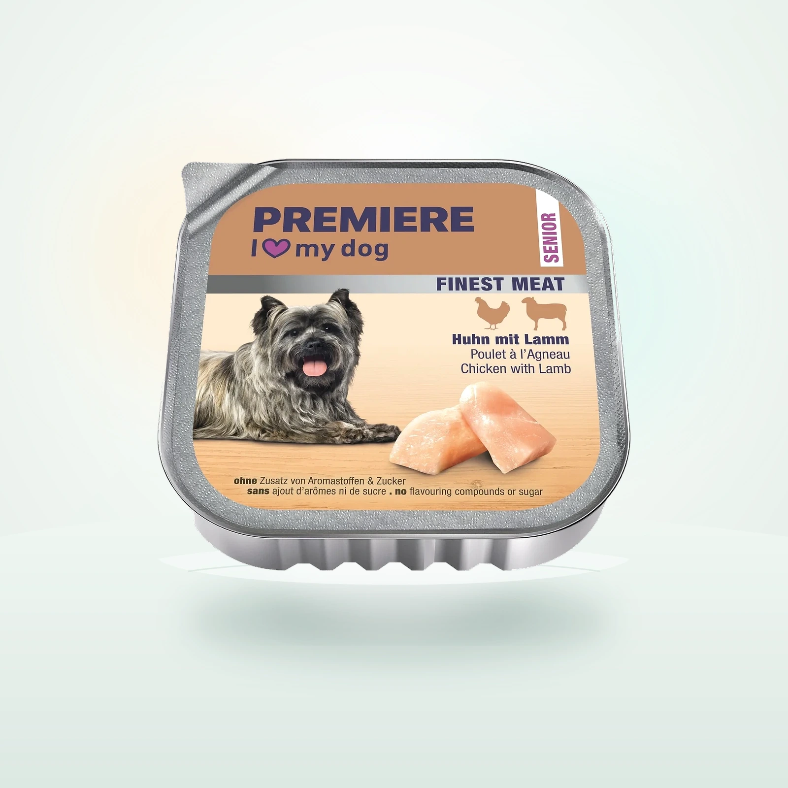 PREMIERE Finest Meat nourriture humide pour chien, senior Au Poulet & à l'Agneau