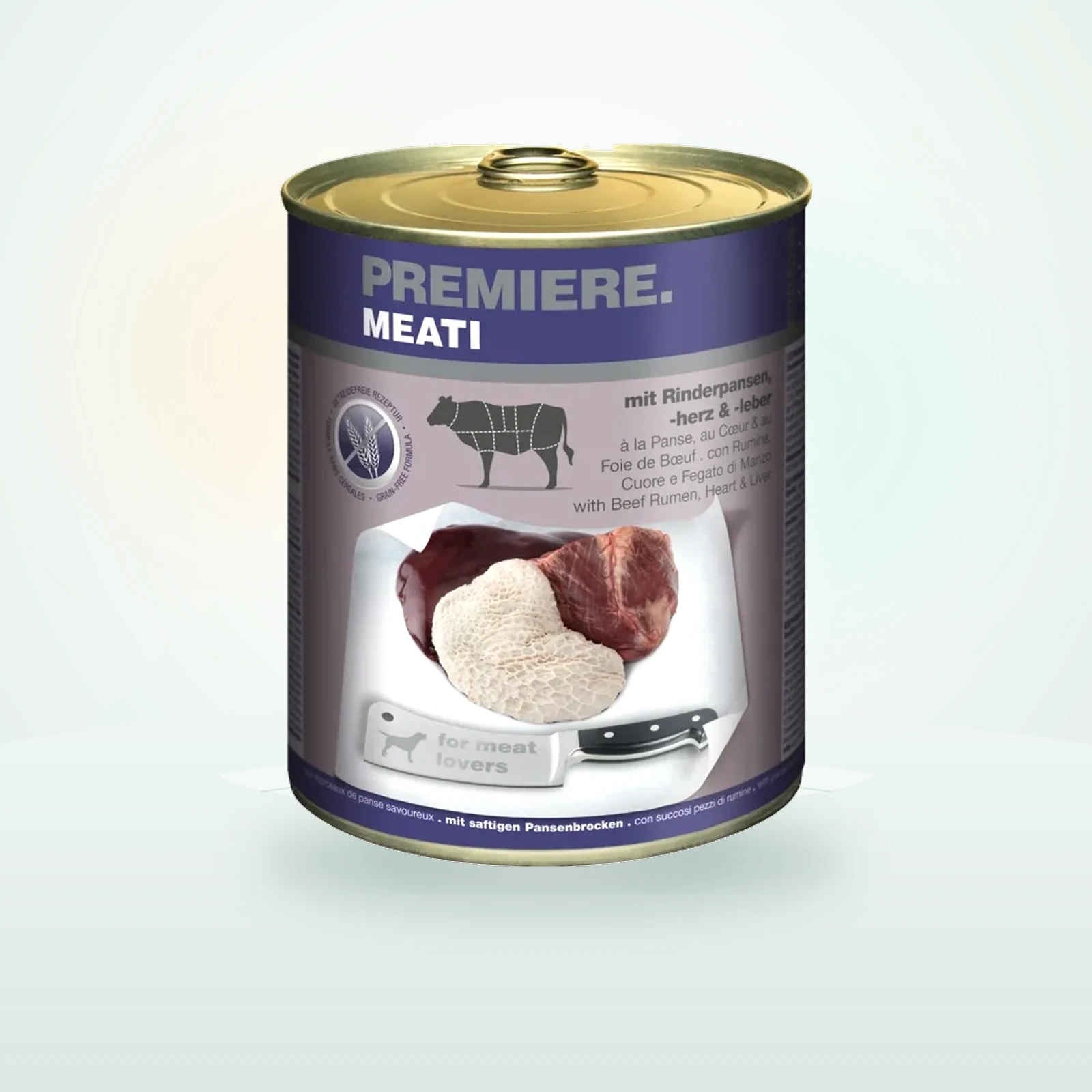 PREMIERE Meati Nassfutter Hund, Adult, Rinderpansen, -herz und -leber