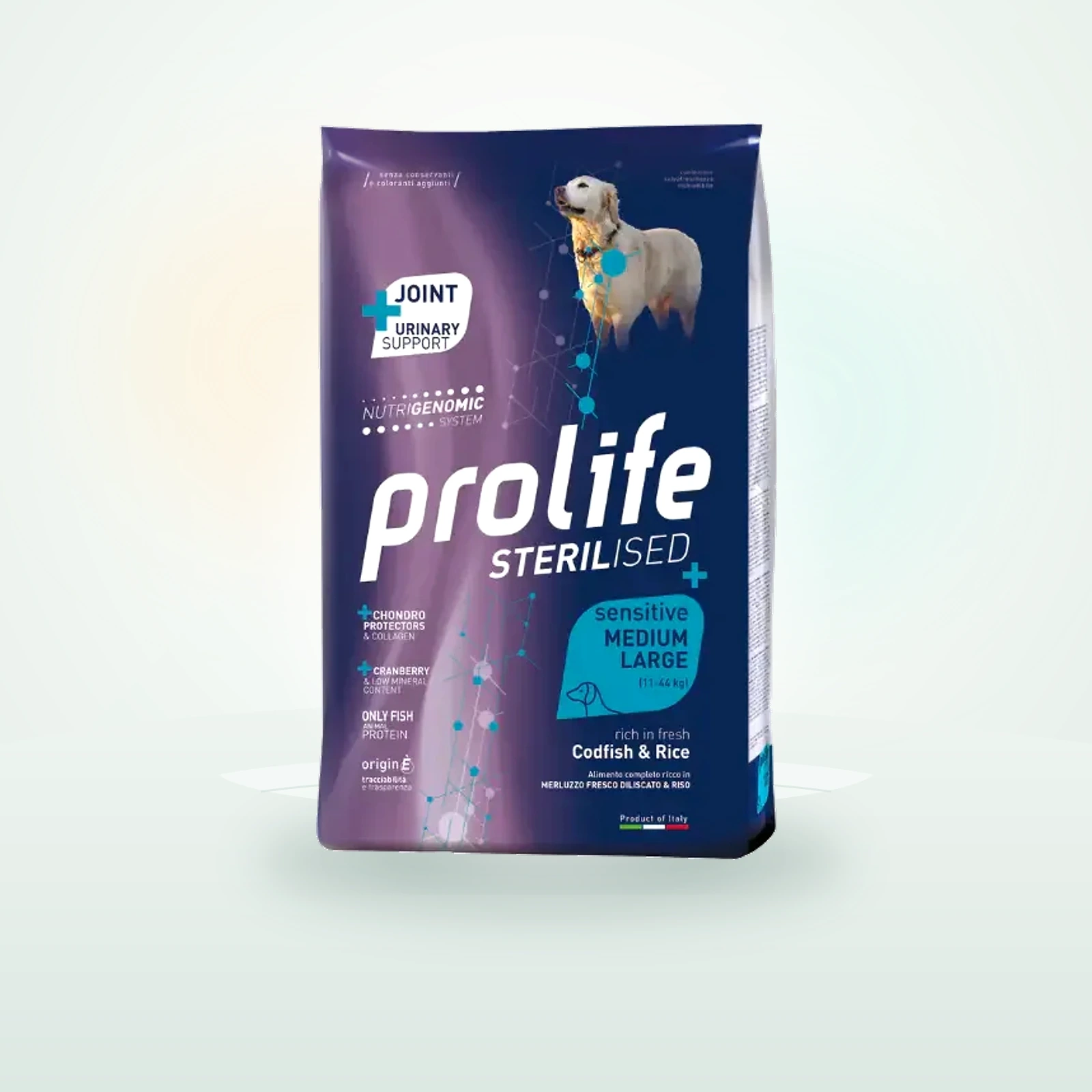 Prolife Sterilised Sensitive Medium/Large Adult Merluzzo e Riso