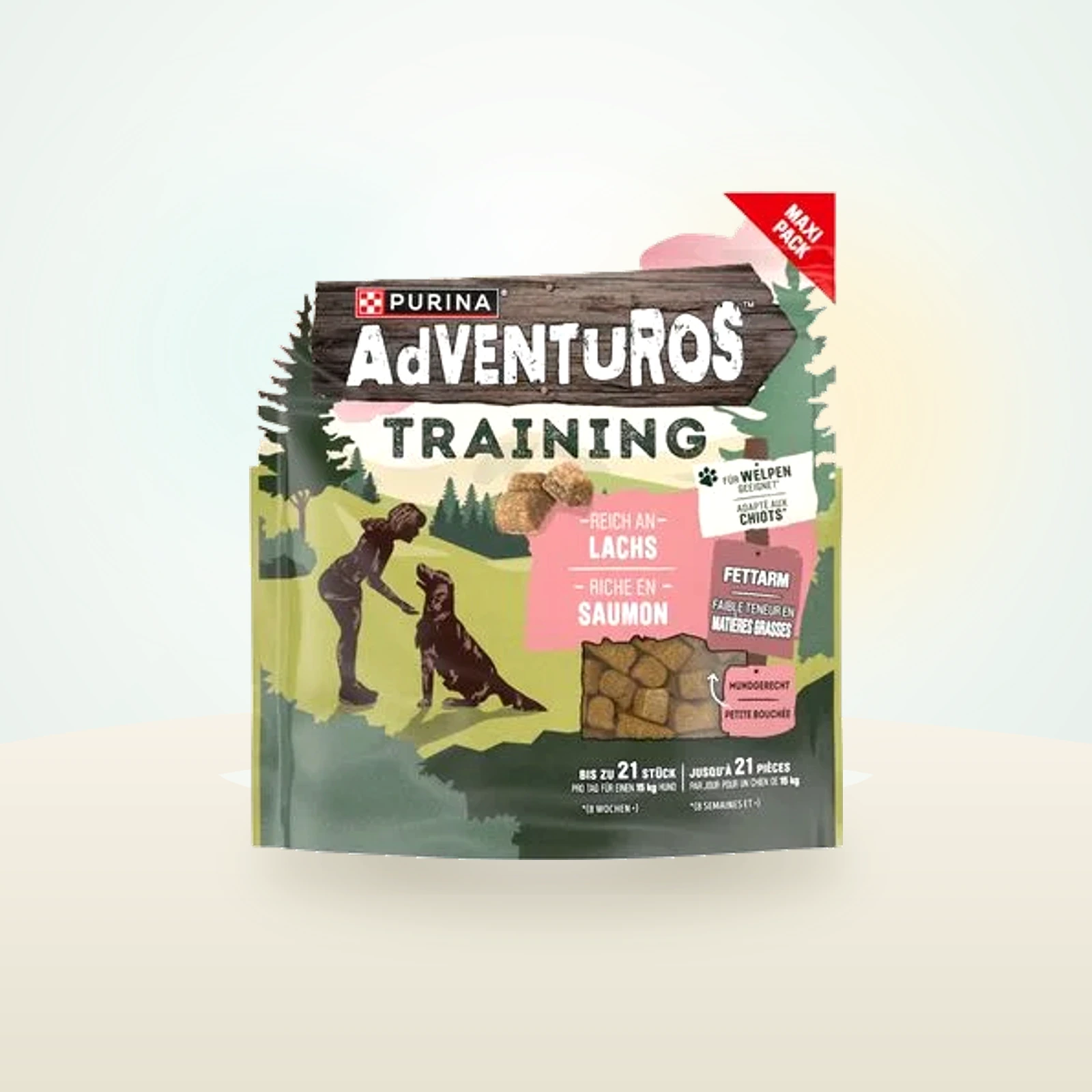Purina Adventuros Training snacks con salmón
