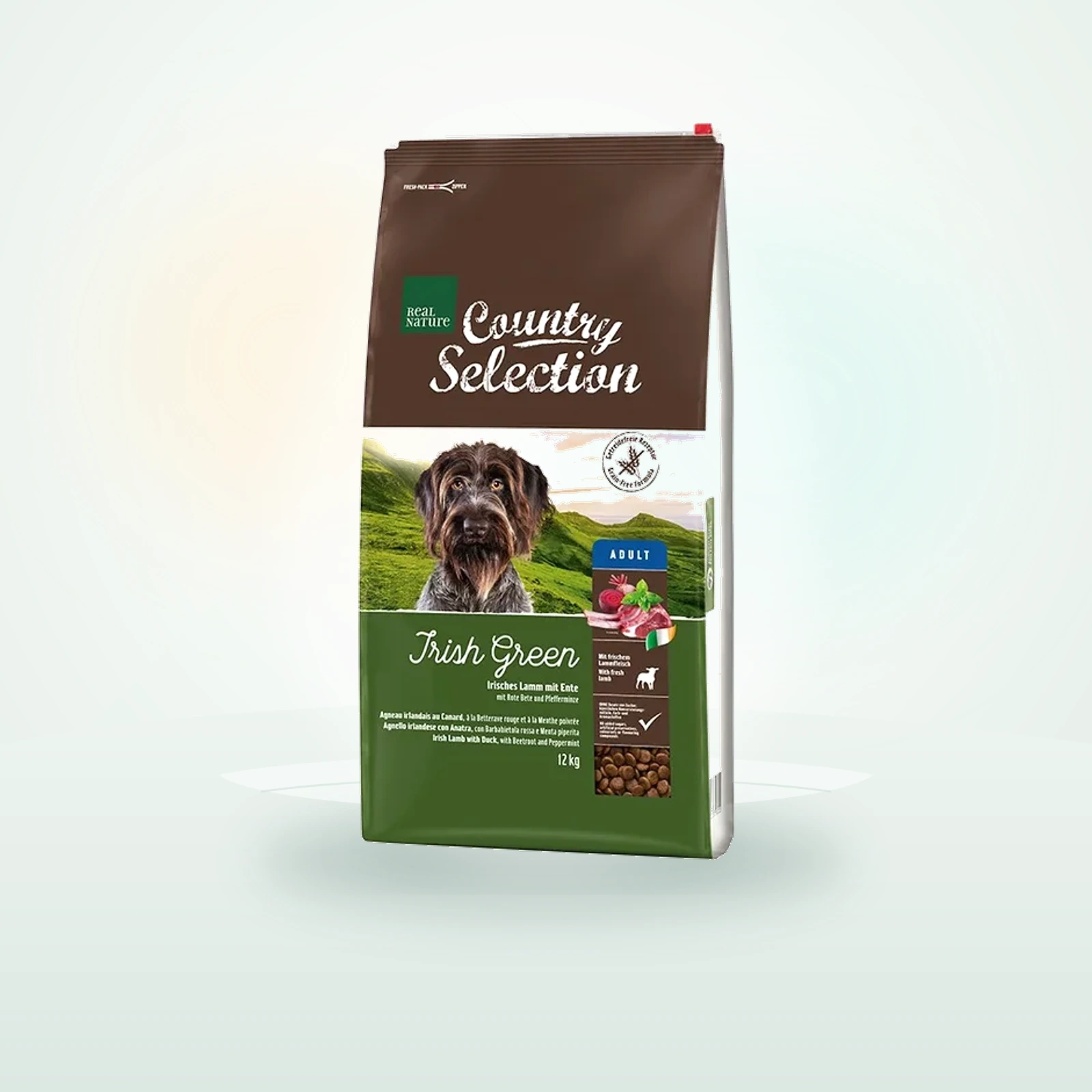 REAL NATURE Country Trockenfutter Hund, Adult, Irish Green, Irisches Lamm mit Ente