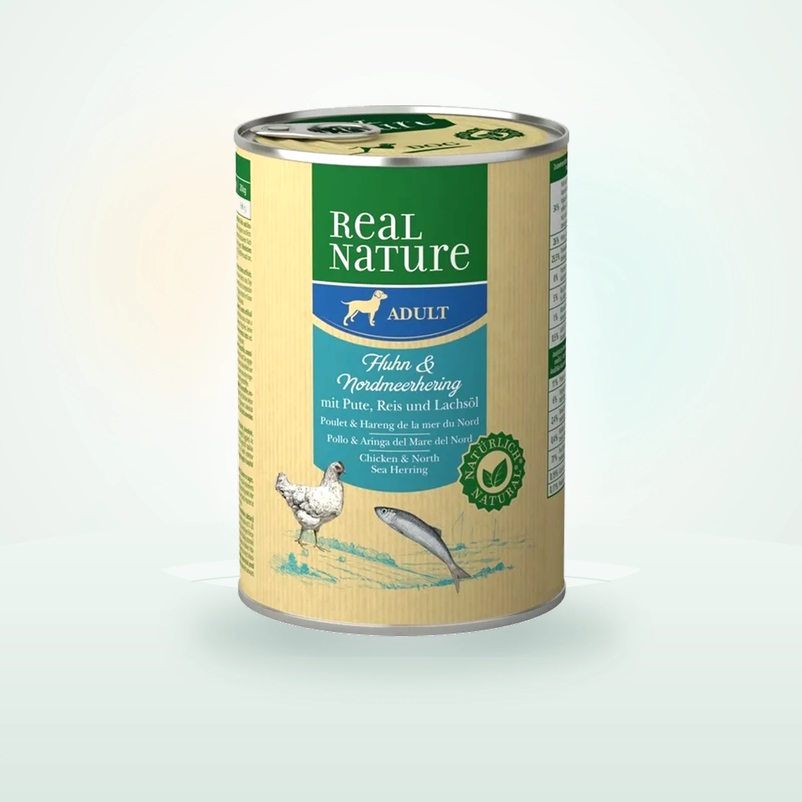 REAL NATURE Nassfutter Hund, Adult, Huhn und Nordmeerhering