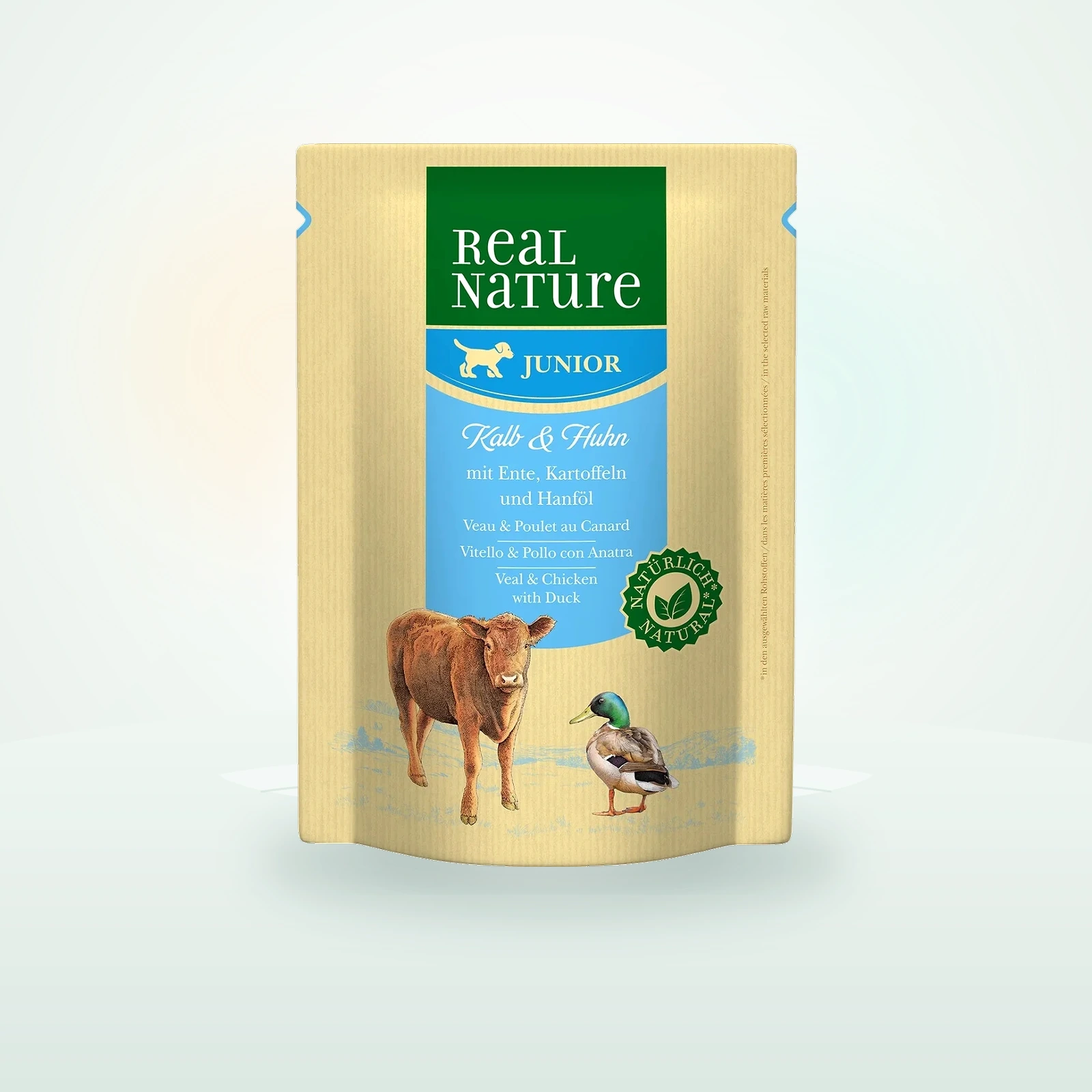 REAL NATURE Nassfutter Hund, Junior, Kalb und Huhn