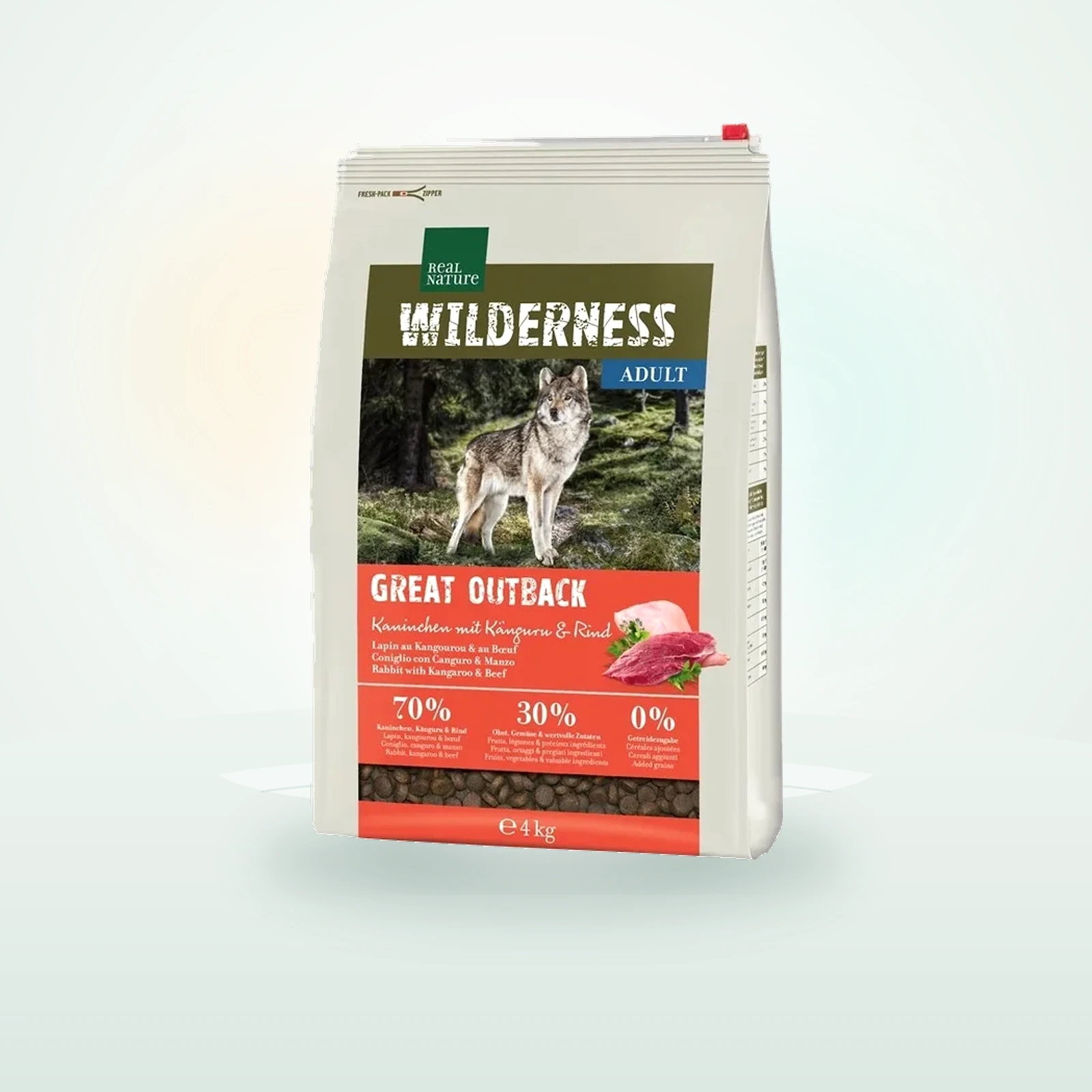 REAL NATURE WILDERNESS Croquettes pour chien, Adulte, Great Outback Lapin, Kangourou et Bœuf