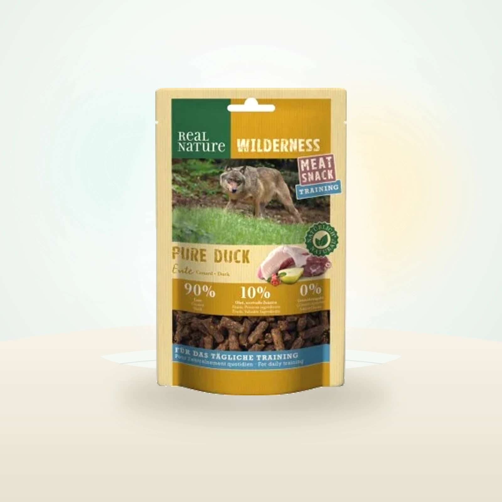 REAL NATURE WILDERNESS Meat Snack Training Pure Duck, Ente mit Preiselbeeren und Birnen