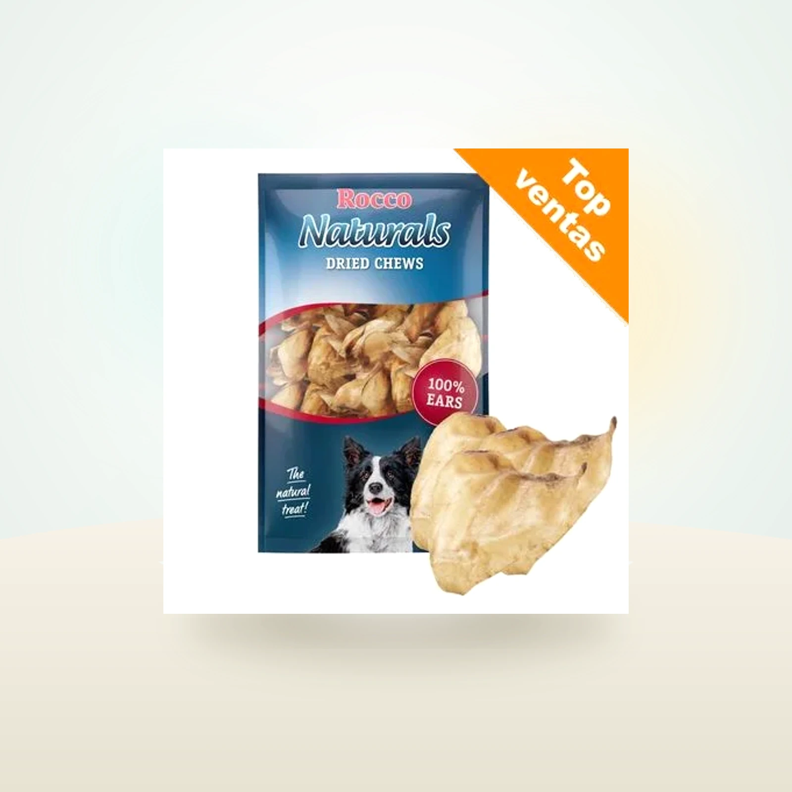Rocco Naturals snacks de orejas de buey naturales para perros