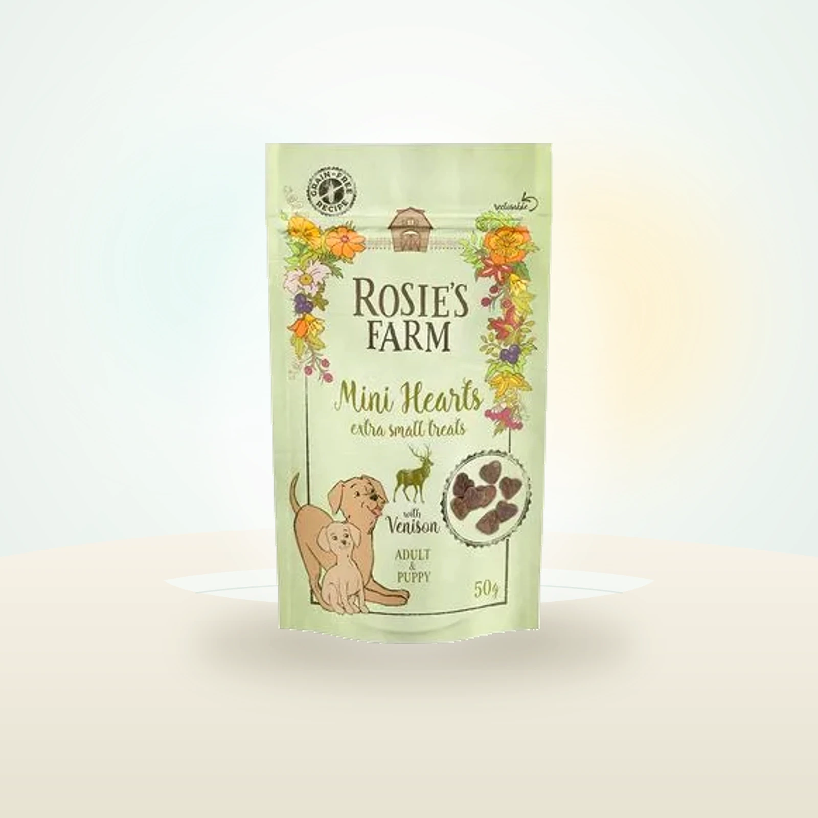 Rosie's Farm Snacks Puppy & Adult Mini Hearts Hert