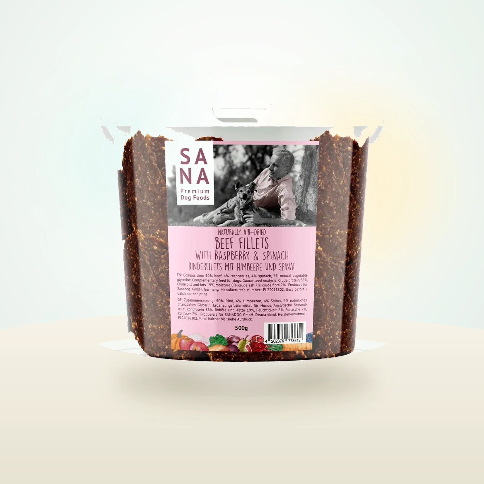 Sana Air Dried Beef Fillets with Raspberry & Spinach
