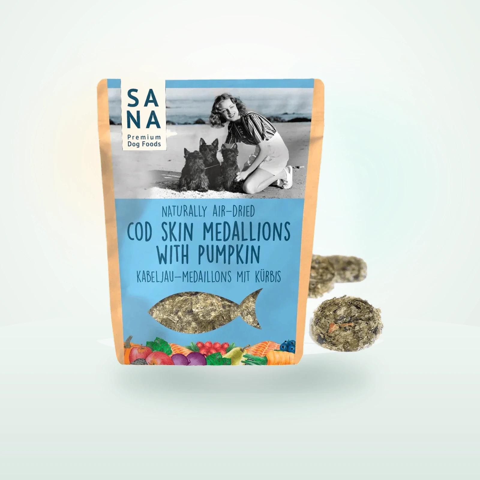 Sana Air Dried Cod Skins Medallions with Pumpkin