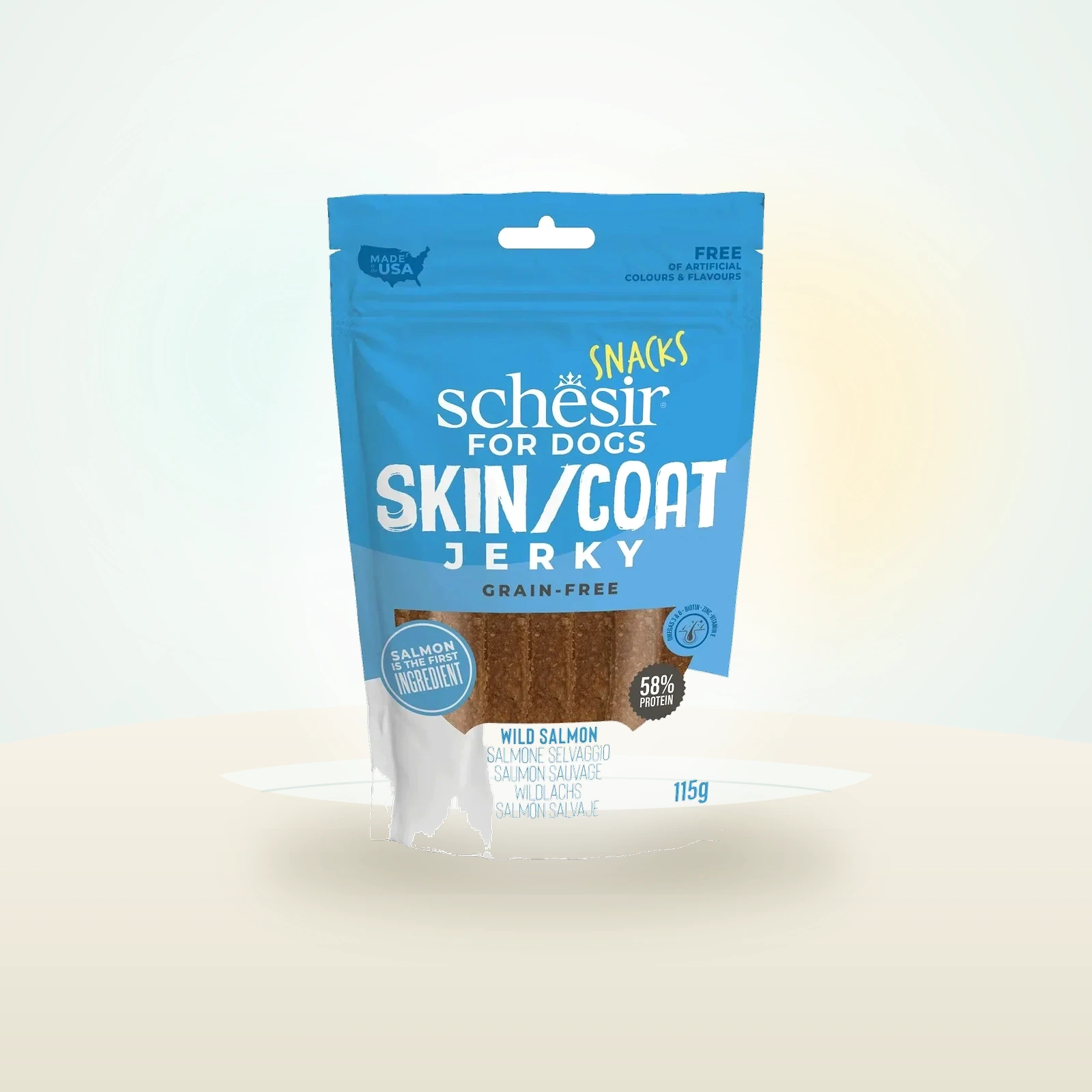 Schesir Dog Snack Jerky Skin&Coat Salmone