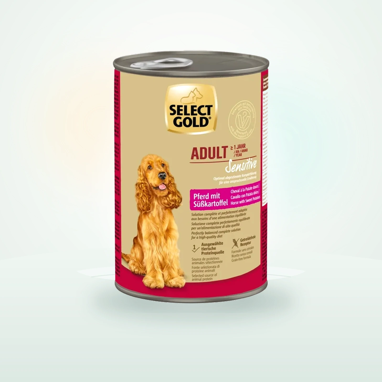 SELECT GOLD Nassfutter für Hunde Sensitive Adult Pferd mit Süßkartoffel