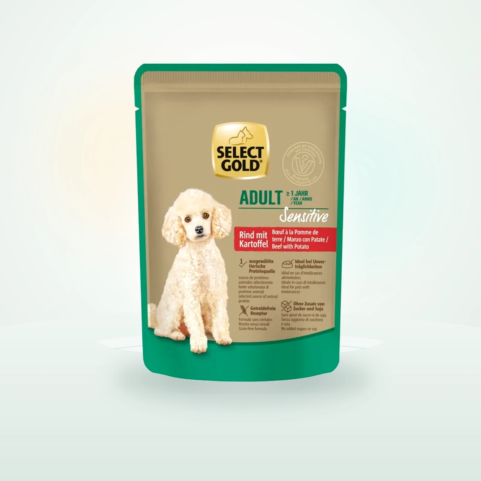 SELECT GOLD Nassfutter Hund Sensitive Adult Rind mit Kartoffel