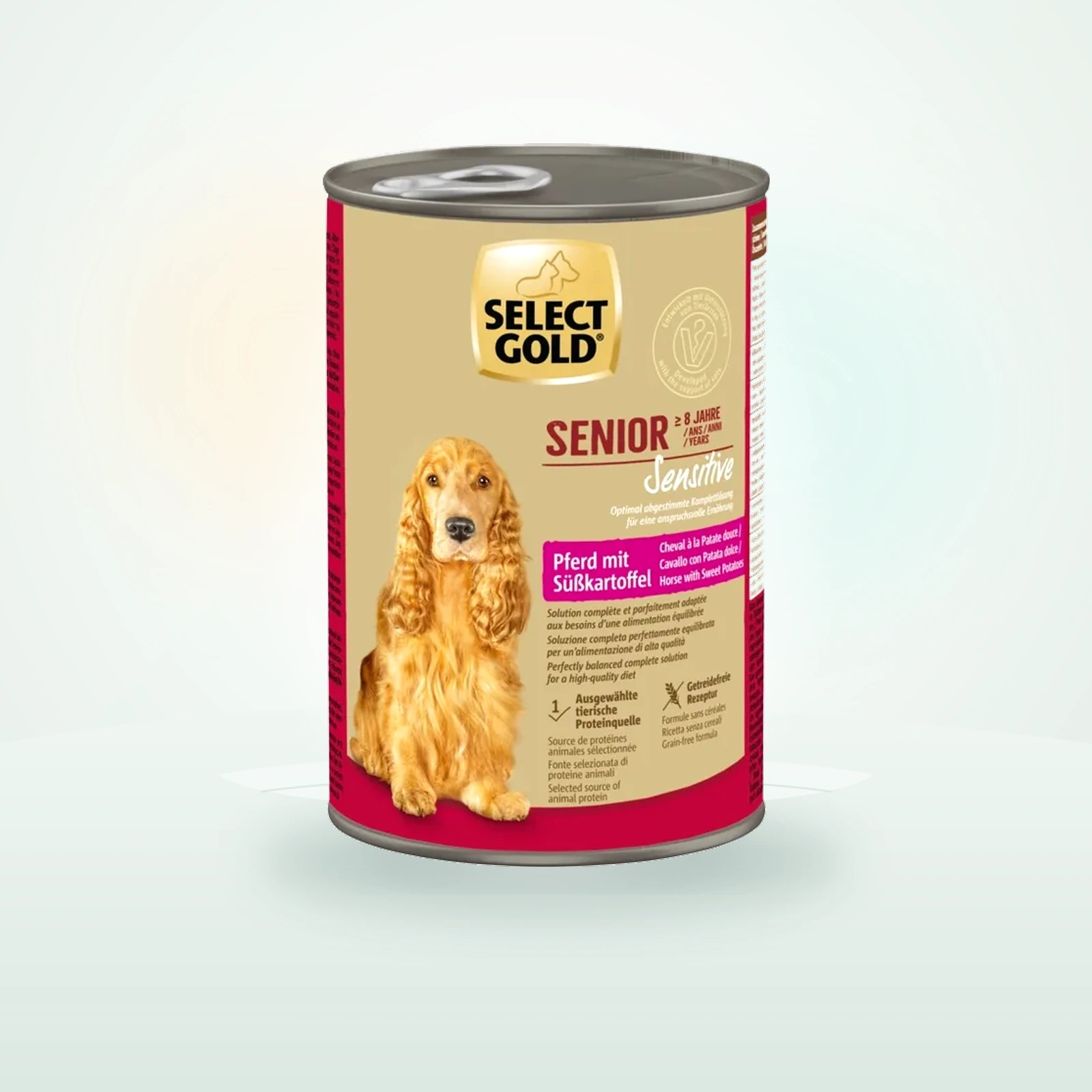 SELECT GOLD Sensitive Boîtes de Nourriture Humide Chien Senior Cheval à la Patate douce