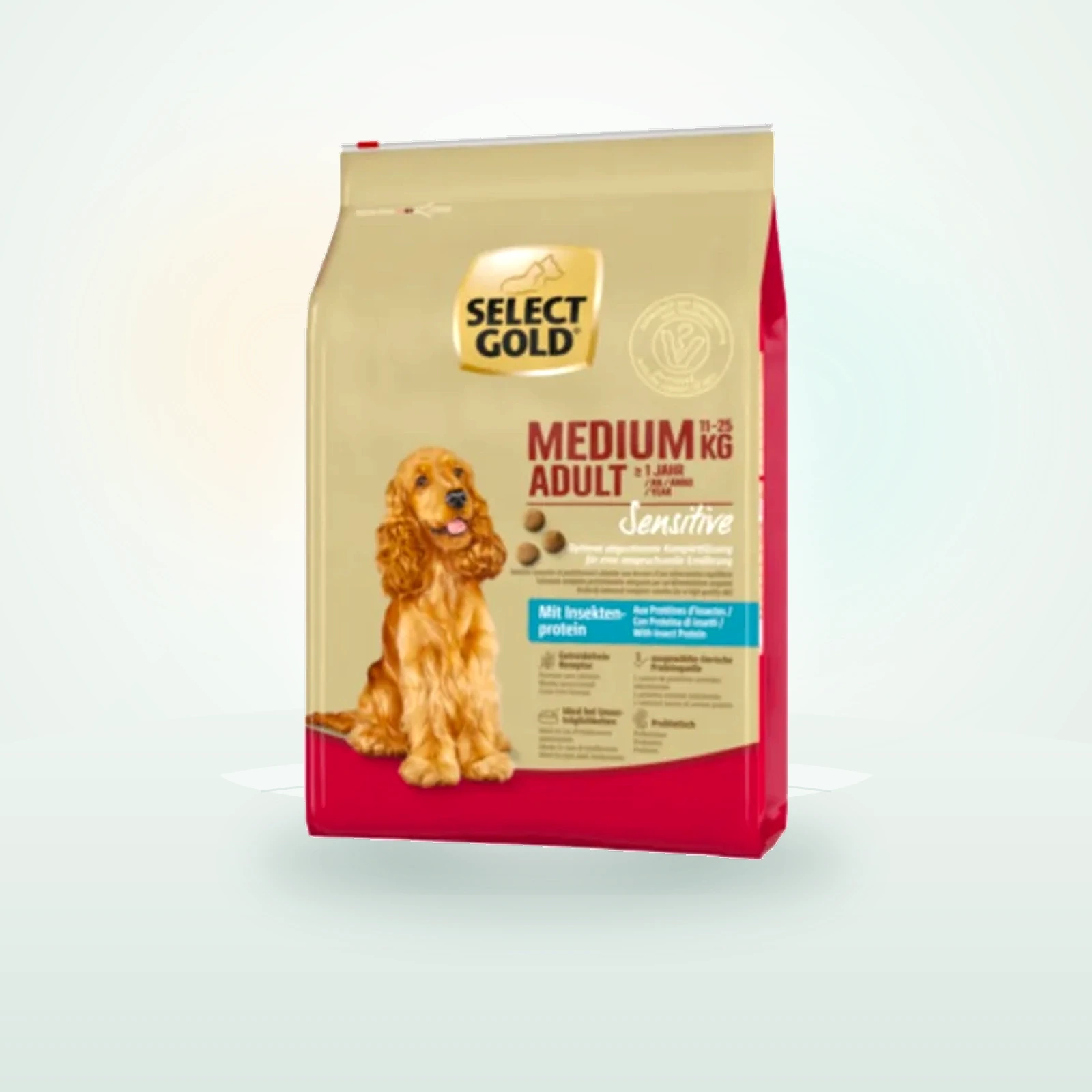 SELECT GOLD Sensitive Trockenfutter Hund Adult Medium mit Insekten-Protein-Mischung
