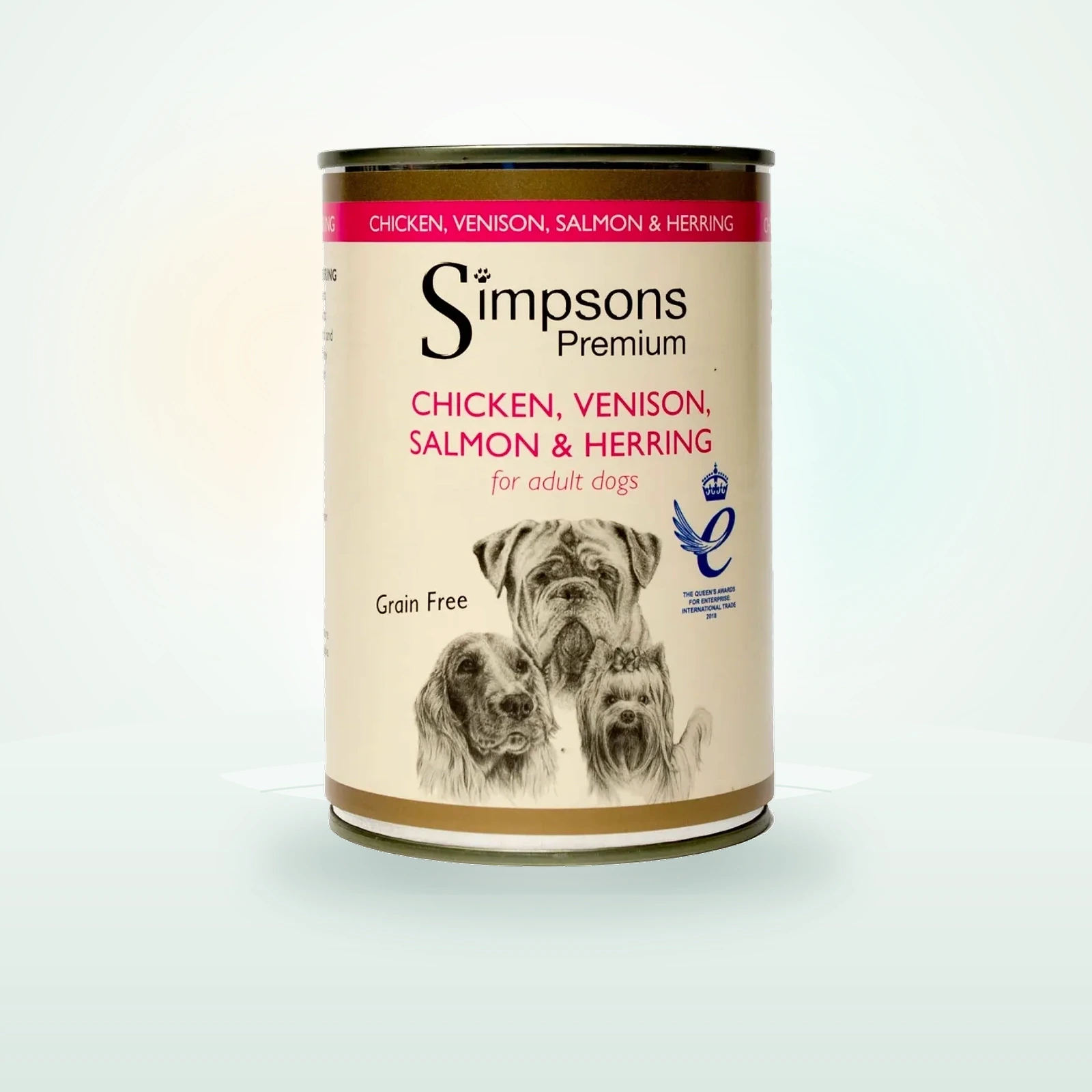 Simpsons Premium Adult Wet Dog Food - Chicken, Venison, Salmon & Herring - Cans