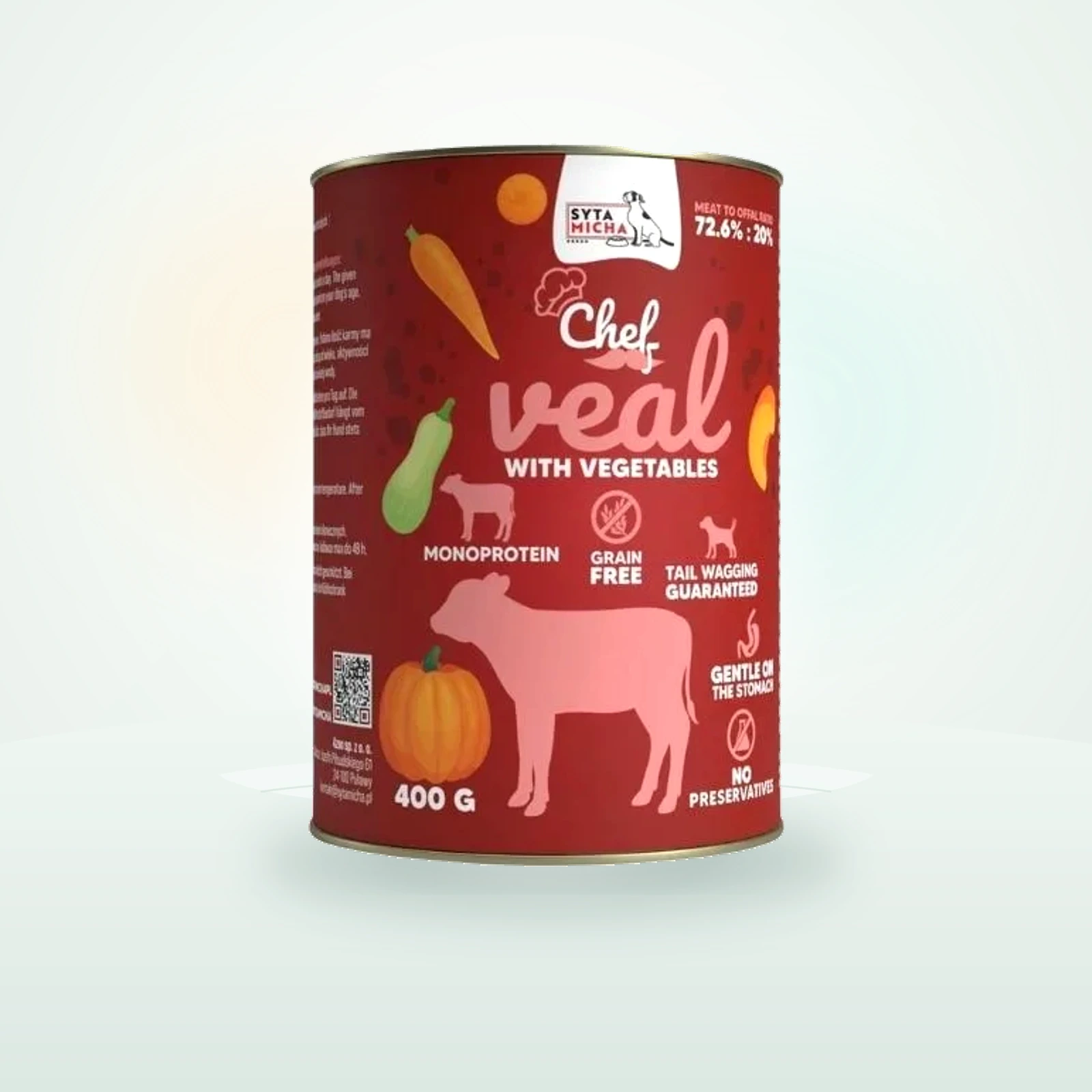 SYTA MICHA Chef Monoprotein Cielęcina z warzywami mokra karma dla psów