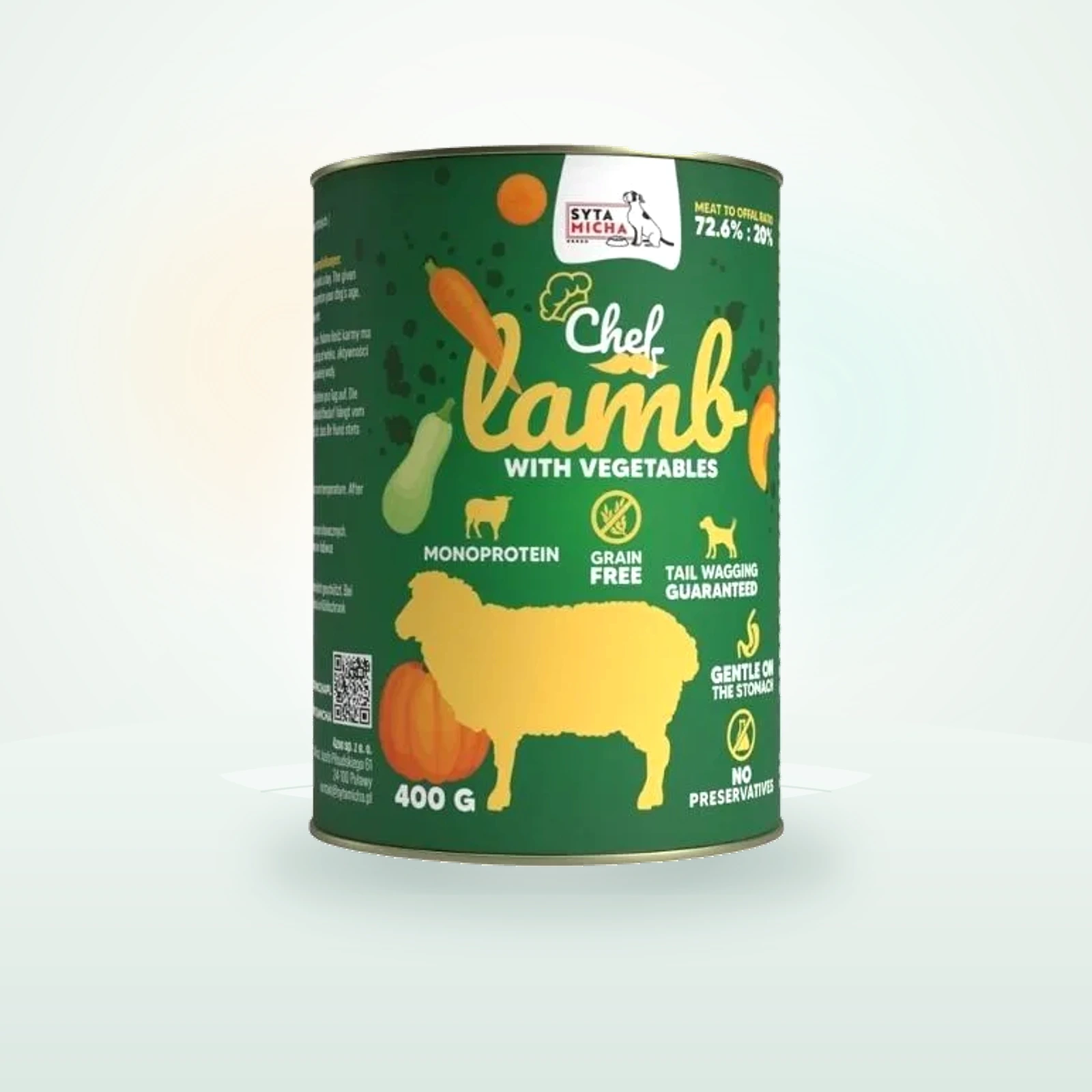 SYTA MICHA Chef Monoprotein Jagnięcina z warzywami mokra karma dla psów