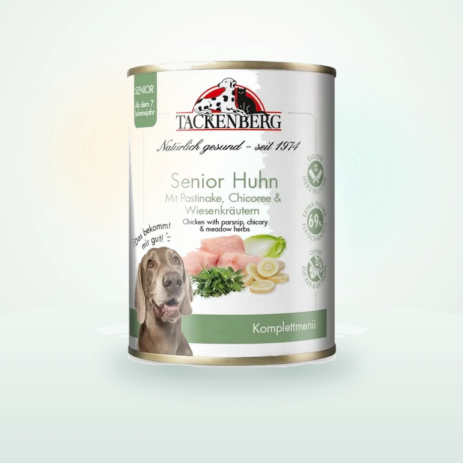 Tackenberg Nassfutter Hund, Senior- / Sensitivmenü, Huhn und Pastinaken