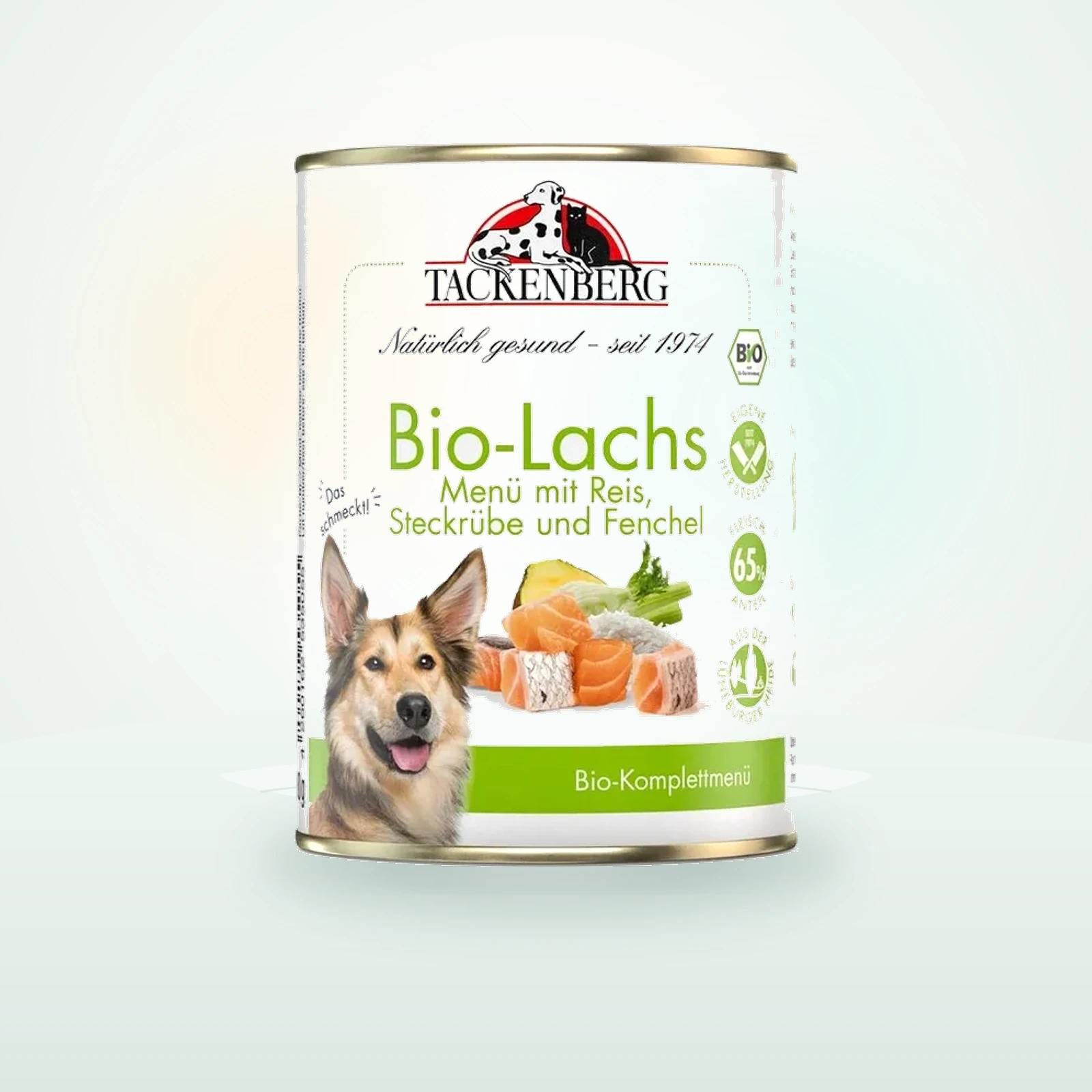 Tackenberg nourriture humide pour chien, adulte, bio. Lachs mit Reis