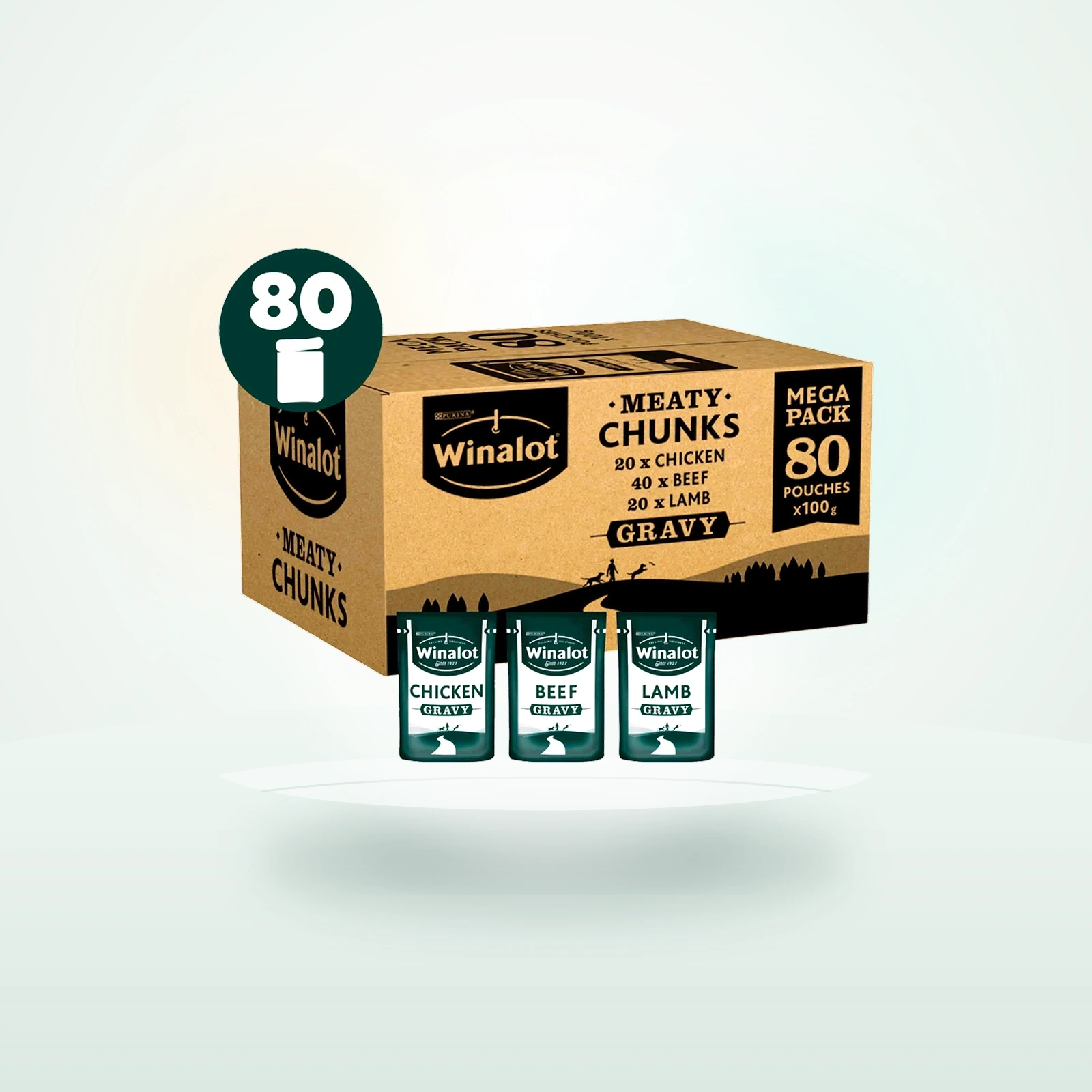 Winalot Meaty Chunks Adult Wet Dog Food in Gravy - Pouches
