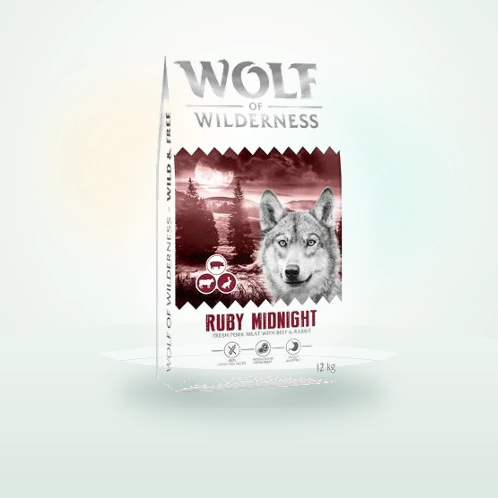 Wolf of Wilderness Adult «Ruby Midnight» vacuno y conejo, sin cereales