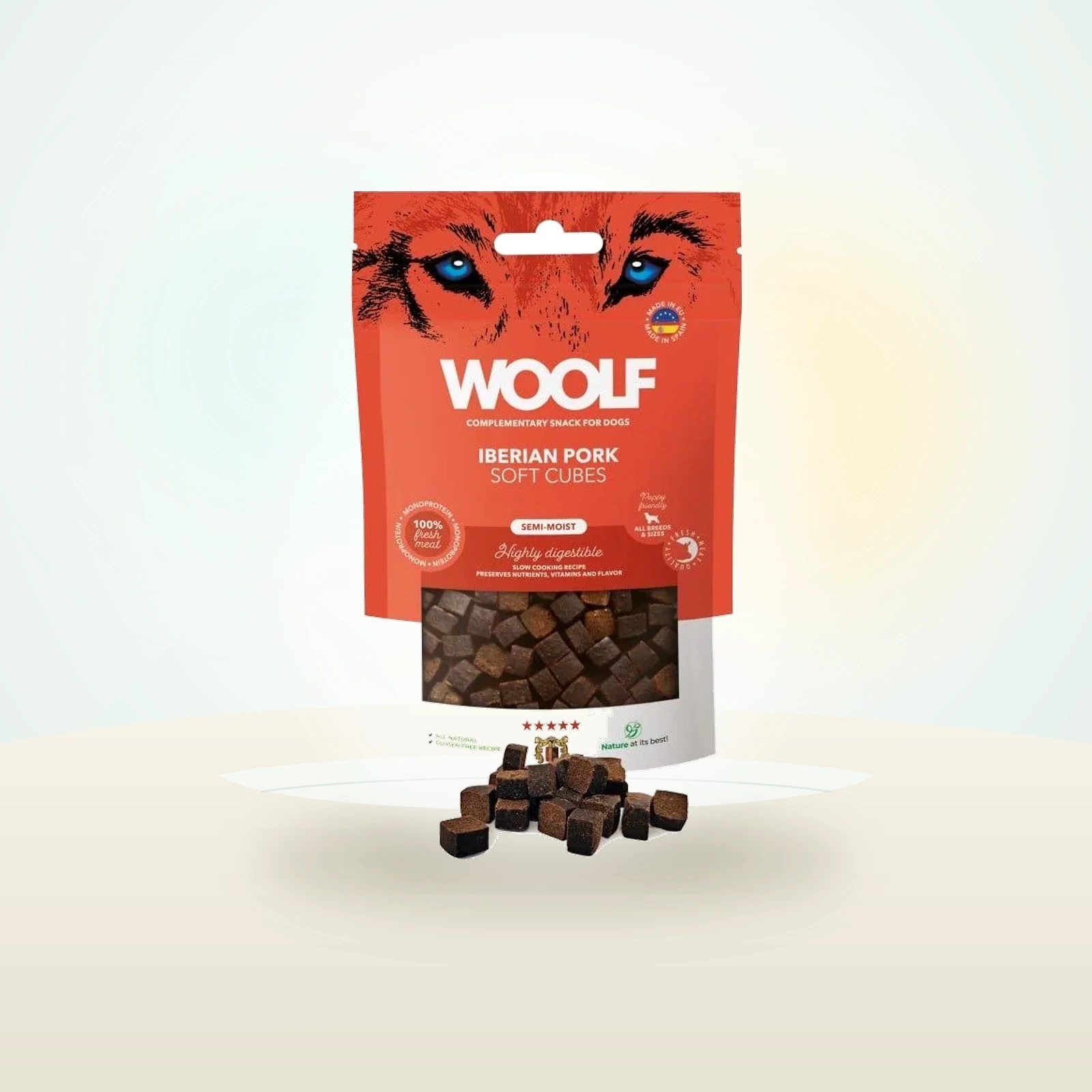 WOOLF Soft Cubes Iberian Pork Monoprotein miękkie kostki z wieprzowiny