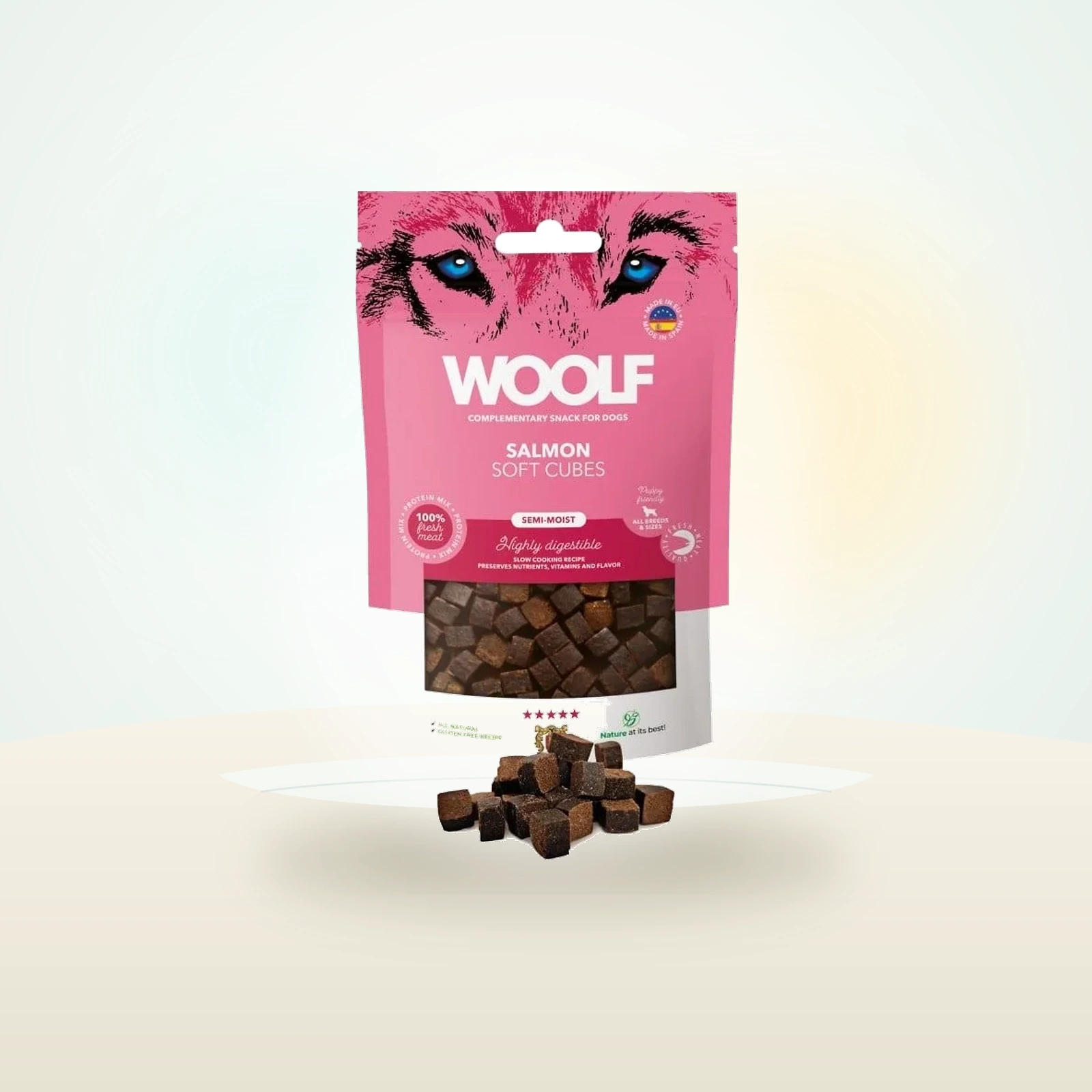 WOOLF Soft Cubes Salmon miękkie kostki z łososia