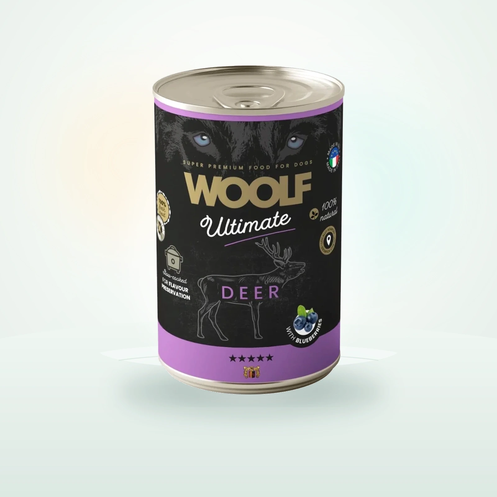 WOOLF Ultimate Adult Dog Deer and Blueberries wilgotna karma z jeleniną i jagodami dla psów