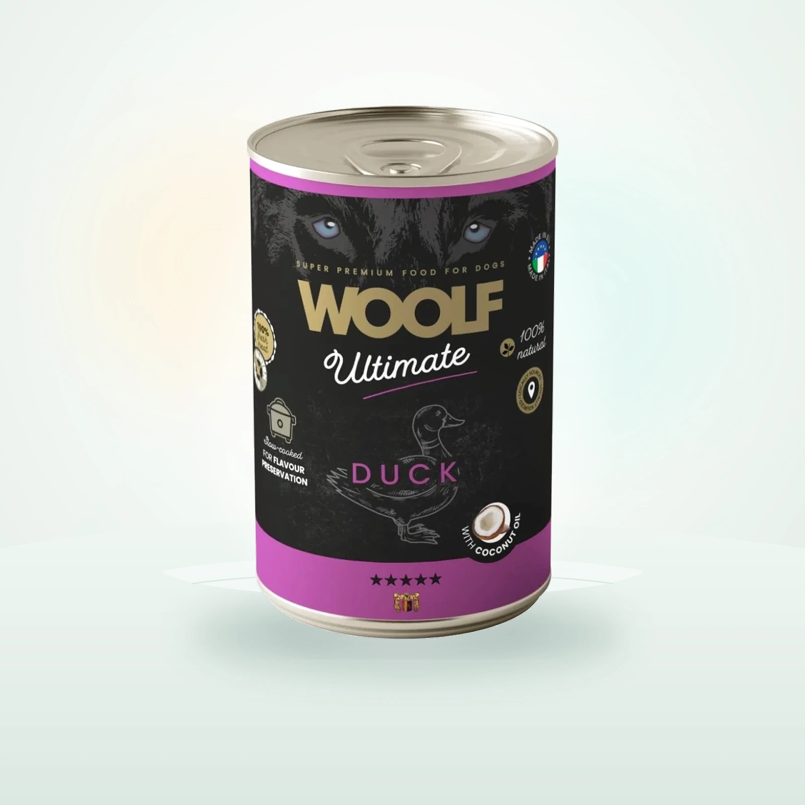 WOOLF Ultimate Adult Dog Duck and Coconut oil wilgotna karma z kaczką i olejem z kokosa dla psów