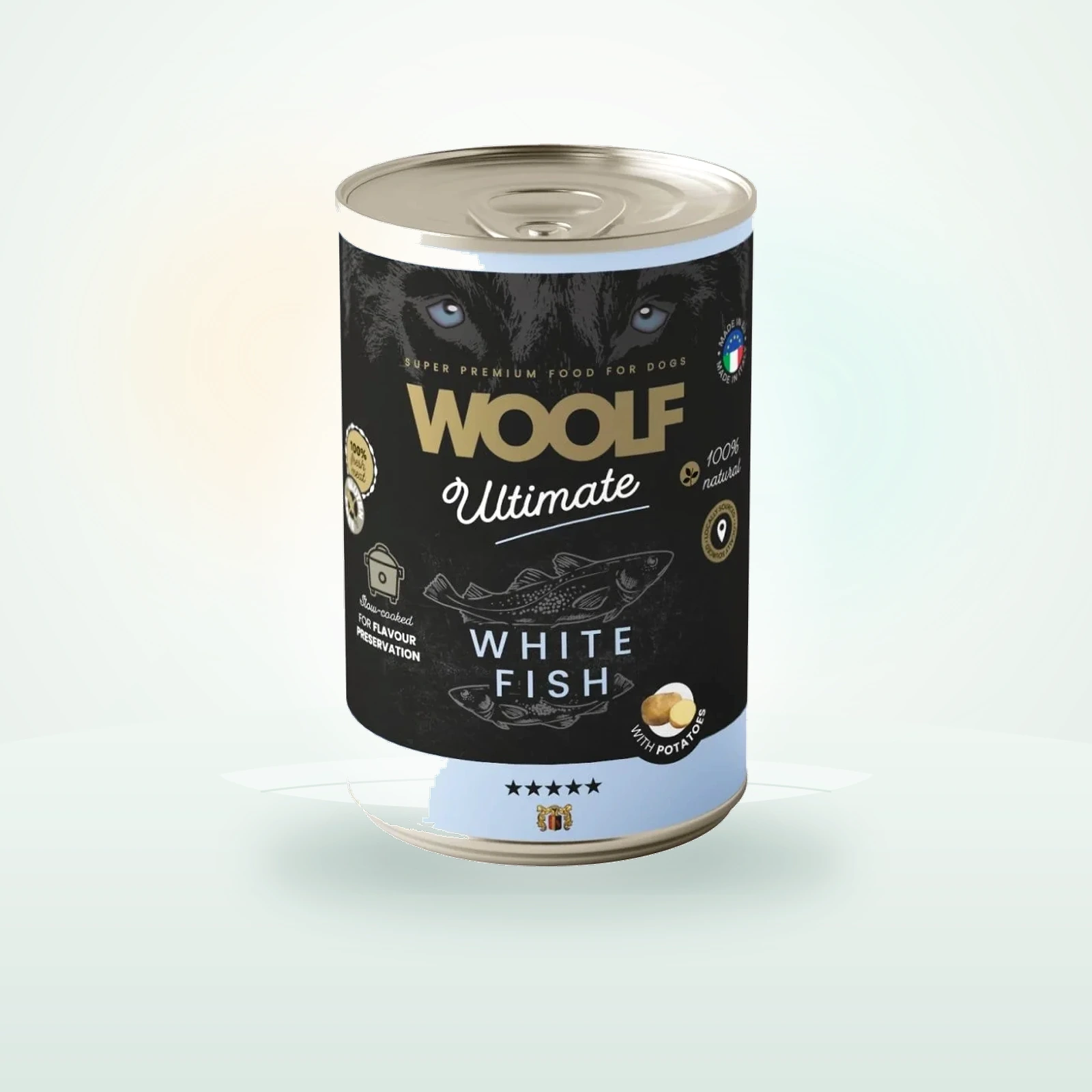 WOOLF Ultimate Adult Dog White Fish and Potatoes wilgotna karma z rybami i ziemniakami dla psa