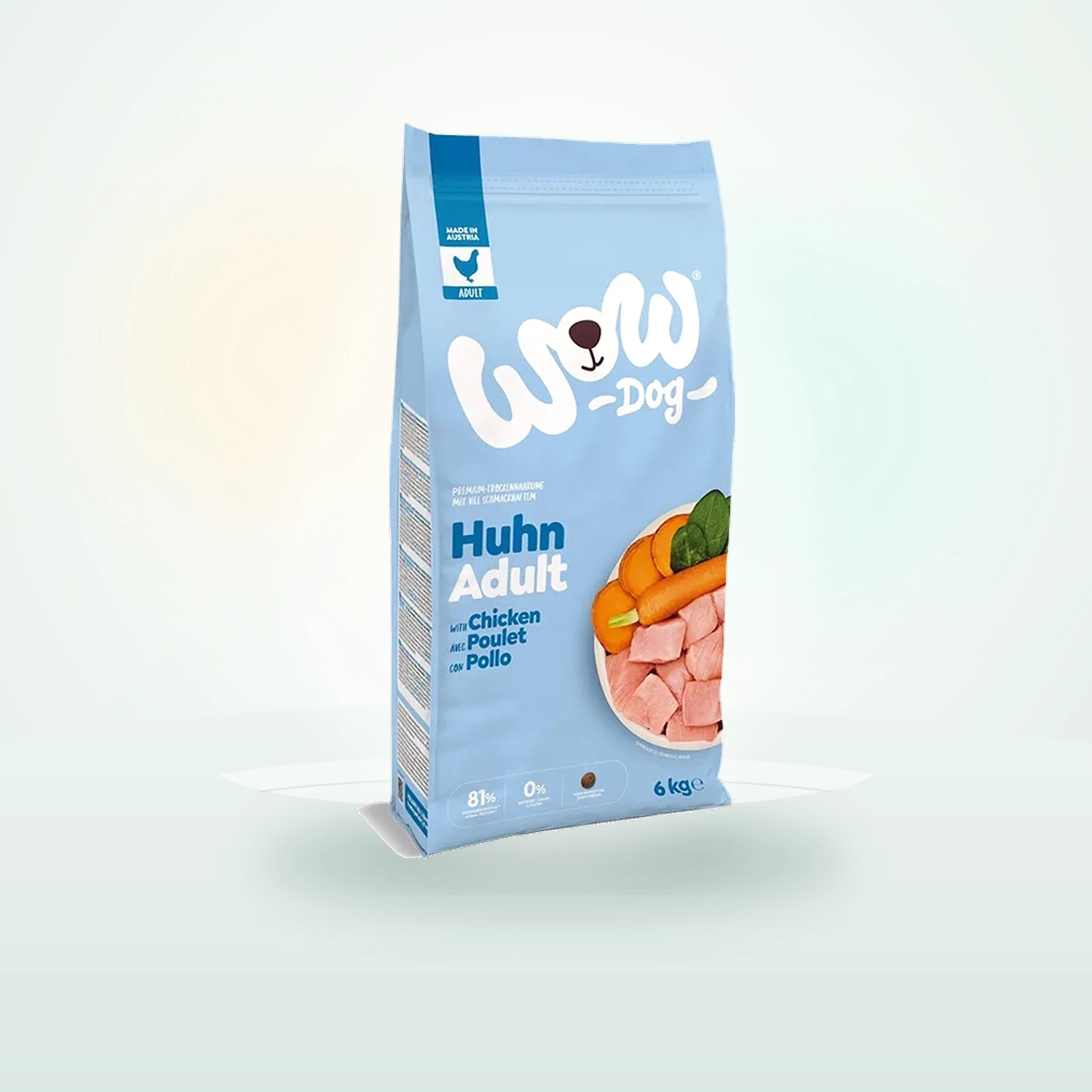 WOW DOG Trockenfutter Hund Adult Huhn