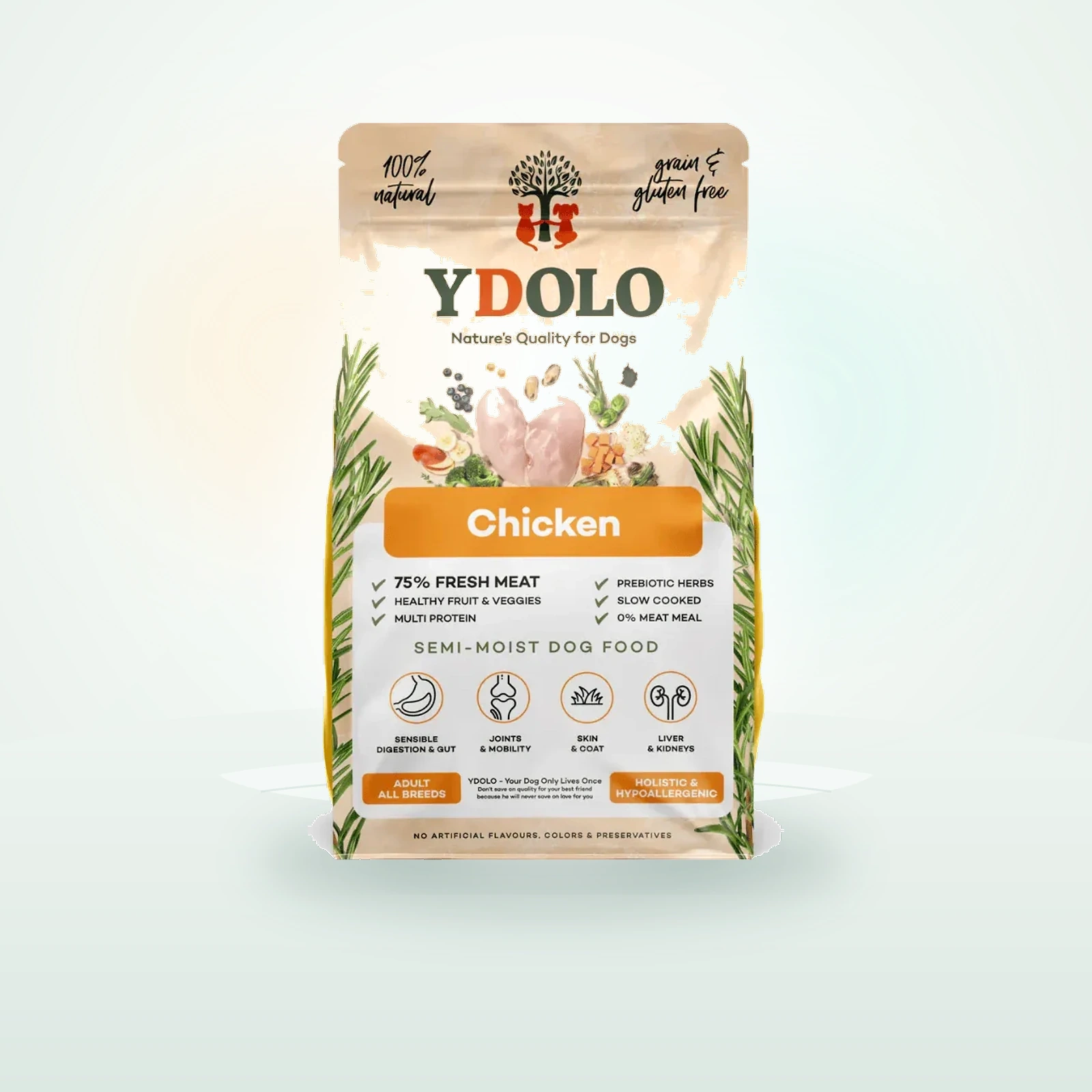 Ydolo Chicken Semi Moist Cold Pressed Dog Food