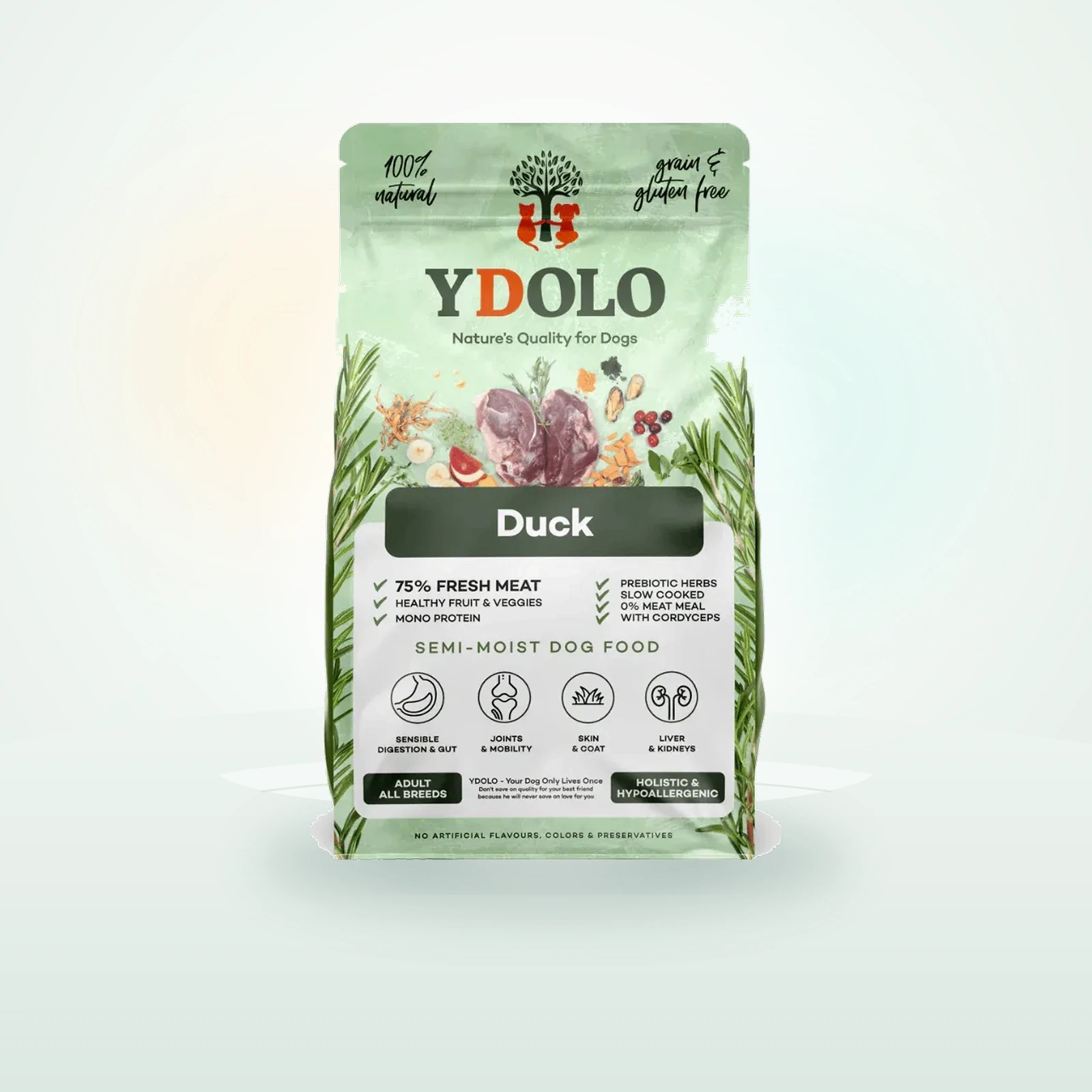 Ydolo Duck Semi Moist Cold Pressed Dog Food